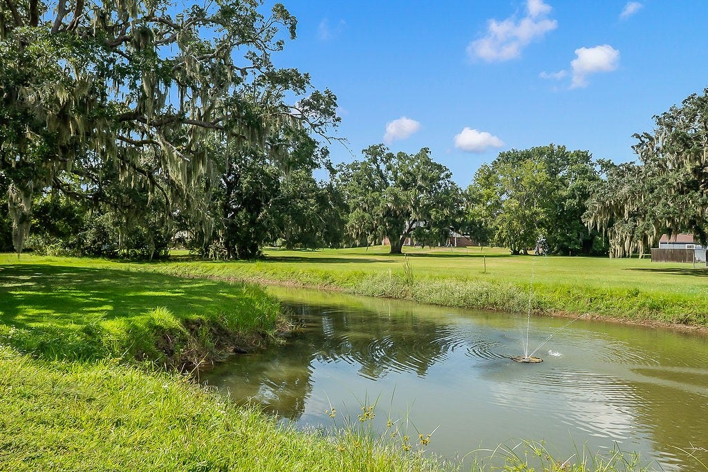 Beautiful pond with aeration