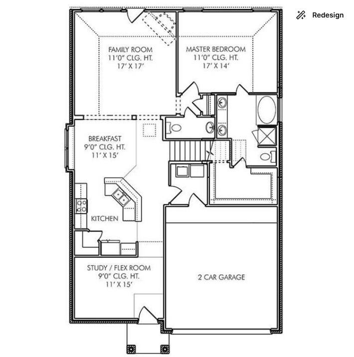 32922 Ruthie Dean Drive, Fulshear, TX 77423 First-floor layout showing the primary suite, study, family room, kitchen, dining area, and attached garage. Refer to the plan for approximate dimensions.
