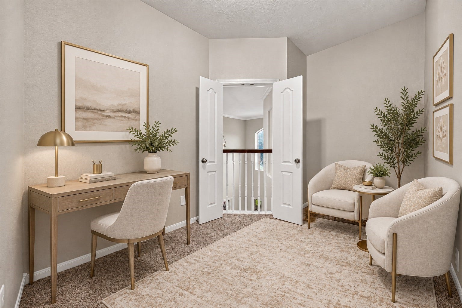21834 Canton Pass Lane, Katy, TX 77450 A cozy sitting area just inside the primary suite creates a perfect spot to relax, read, or work from home. **Virtually Staged**