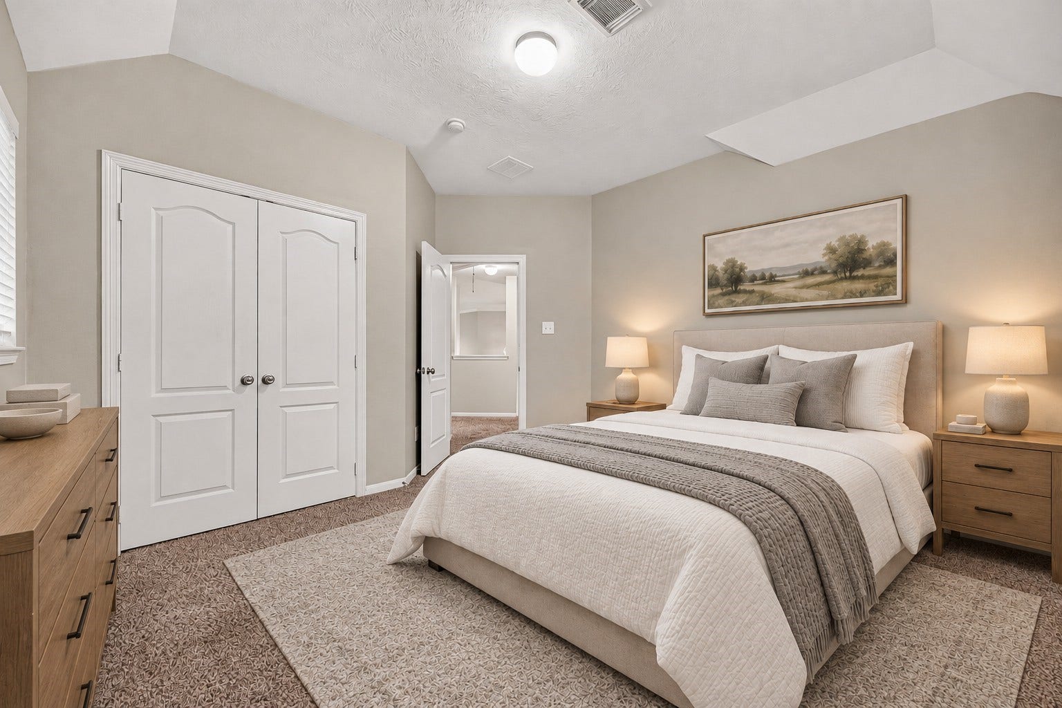 21834 Canton Pass Lane, Katy, TX 77450 The bedroom offers generous closet space to keep clothing and personal items neatly organized. The comfortable layout provides plenty of room for guests while maintaining a bright, open feel. **Virtually Staged**