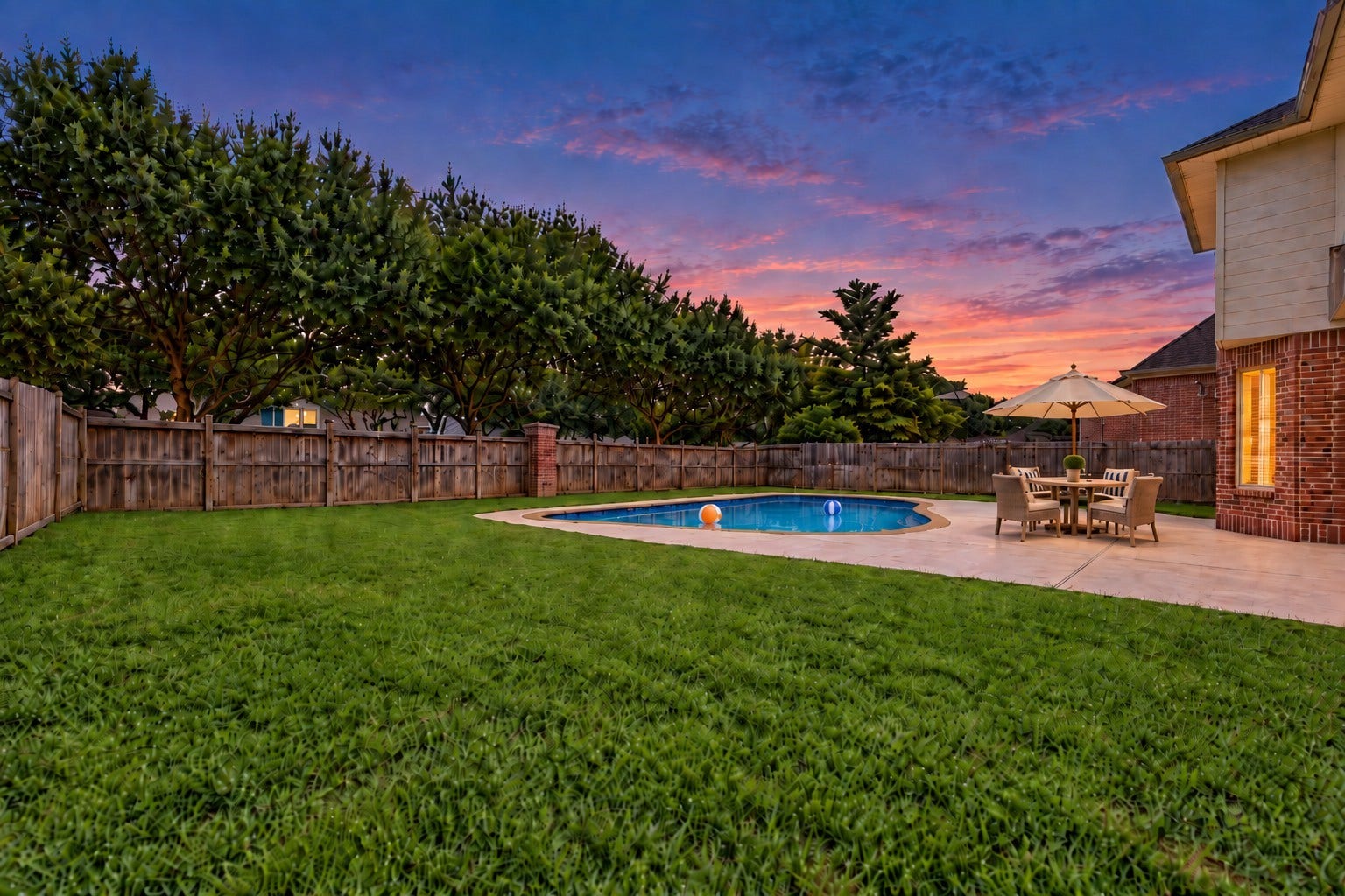 21834 Canton Pass Lane, Katy, TX 77450 A generous grassy area provides room for outdoor games, playtime, and pets to enjoy. **Patio Furniture is virtually staged.**
