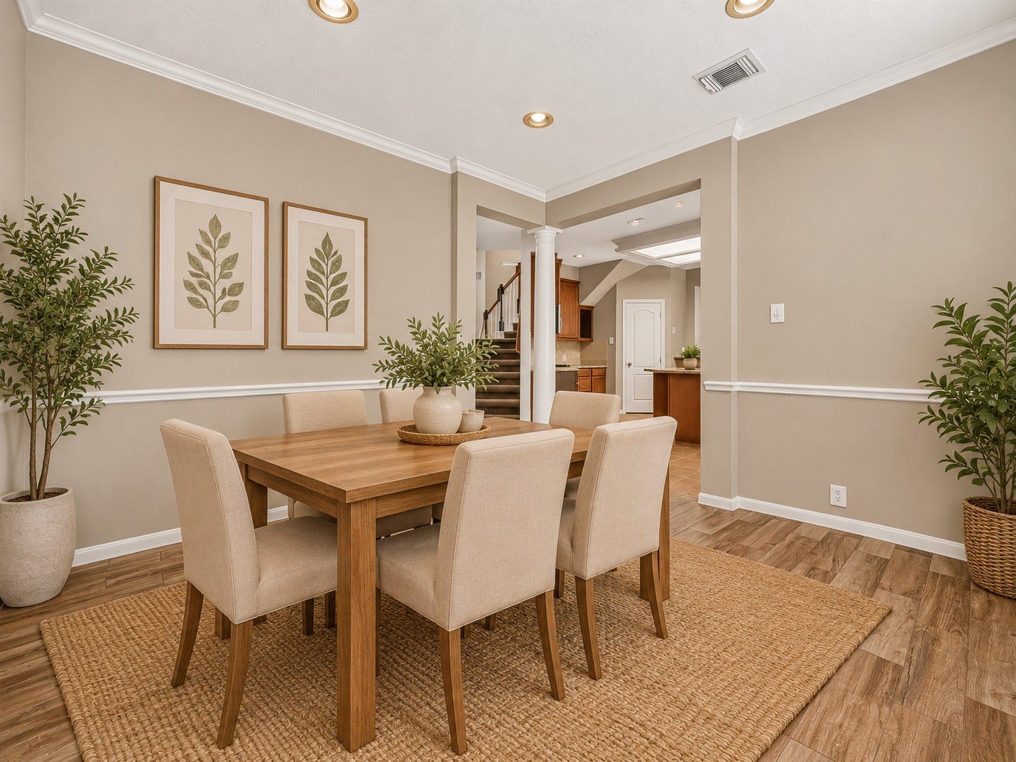 21834 Canton Pass Lane, Katy, TX 77450 The dining room features recessed lighting and an open connection to the kitchen for easy everyday flow. The nearby back stairway adds convenient access to the second floor while keeping the space connected to the heart of the home. **Virtually Staged**