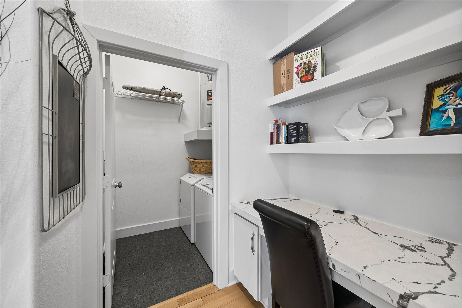 1901 Post Oak Boulevard, #3216, Houston, TX 77056 Dedicated built-in workspace with adjacent in-unit laundry.