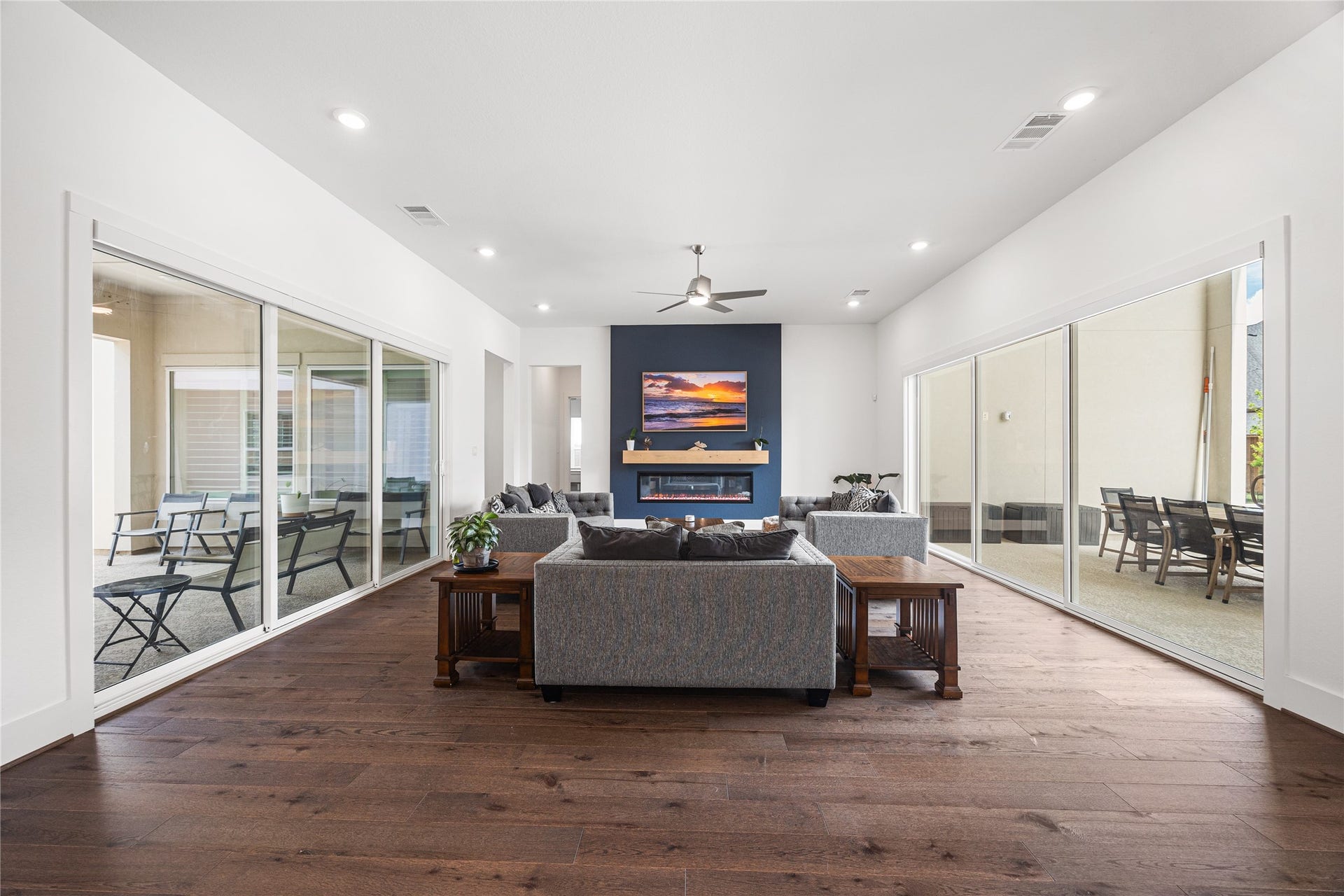 4114 Pleasant Ridge Drive, Spring, TX 77386 Open-concept living room designed for effortless flow, seamlessly connecting to the kitchen for both everyday living and easy entertaining.