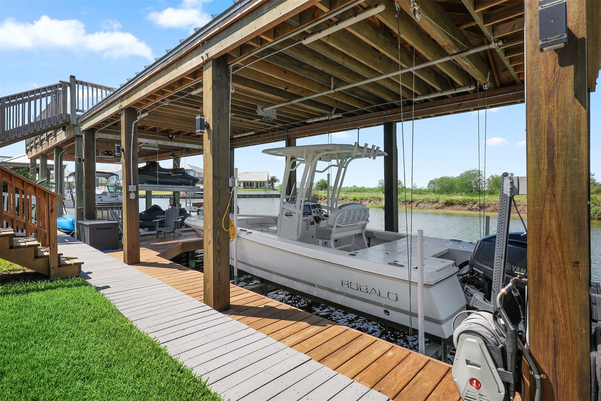 5418 Brigantine Cay Court, Texas City, TX 77590 View from the back to the front of the boathouse.