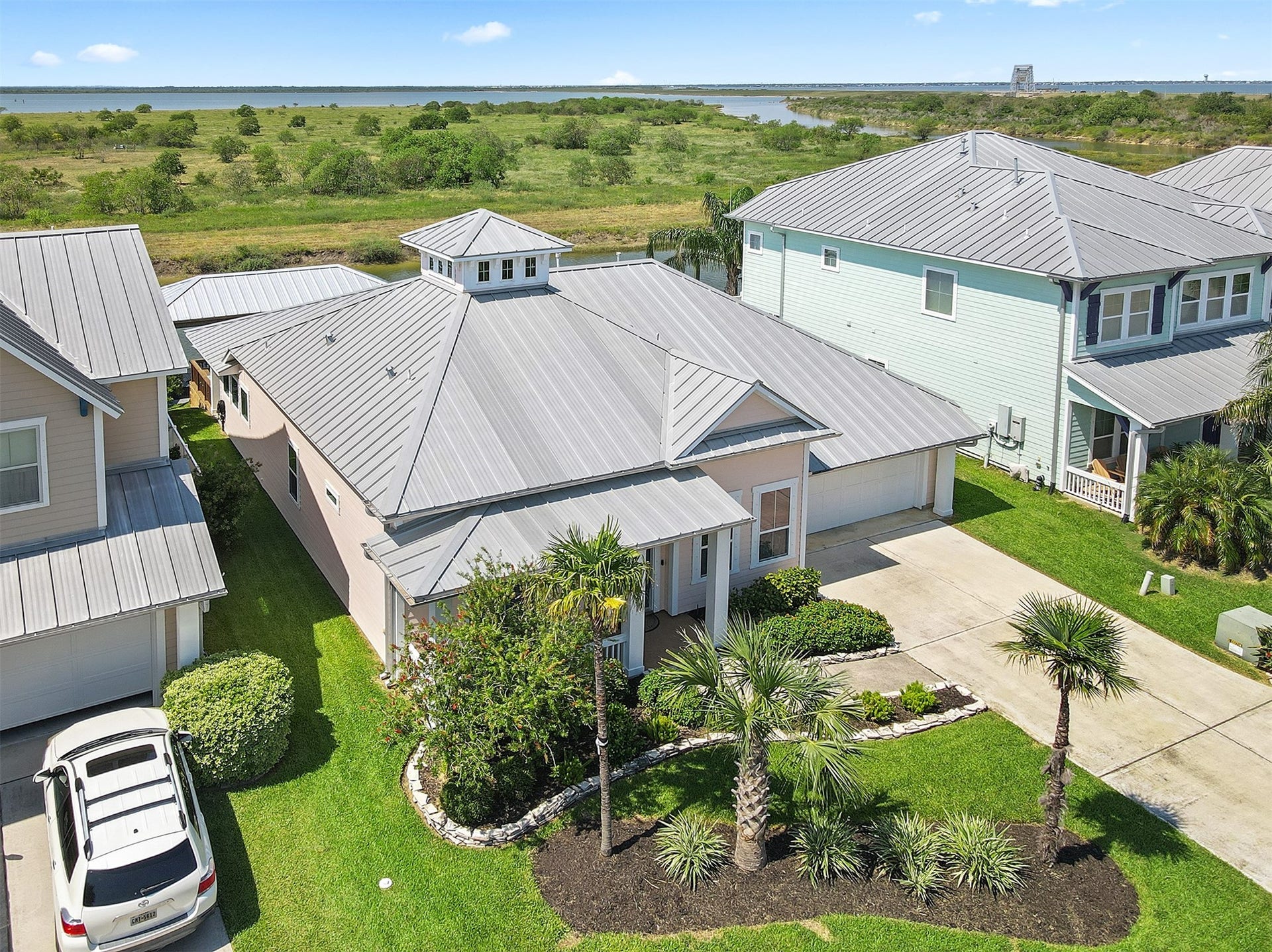 5418 Brigantine Cay Court, Texas City, TX 77590 Aerial view of the home. Notice no backyard neighbors.