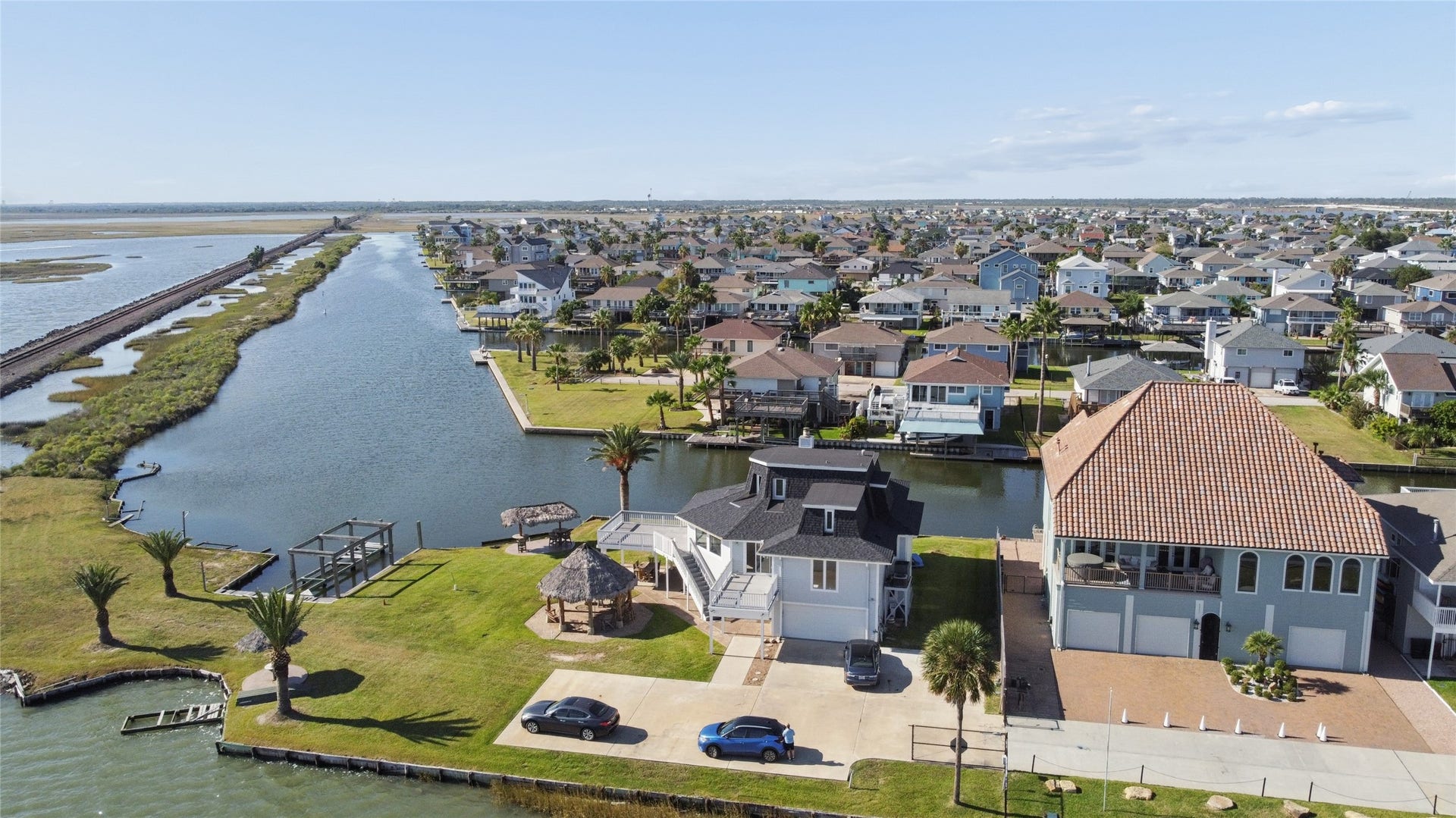 1318 Blue Heron Street, Bayou Vista, TX 77563 Stunning 6-4-2 Custom, updated home on a peninsular lot over an acre. This Beautiful home was owned by Ed Saconas, the developer of Bayou Vista and Omega Bay.