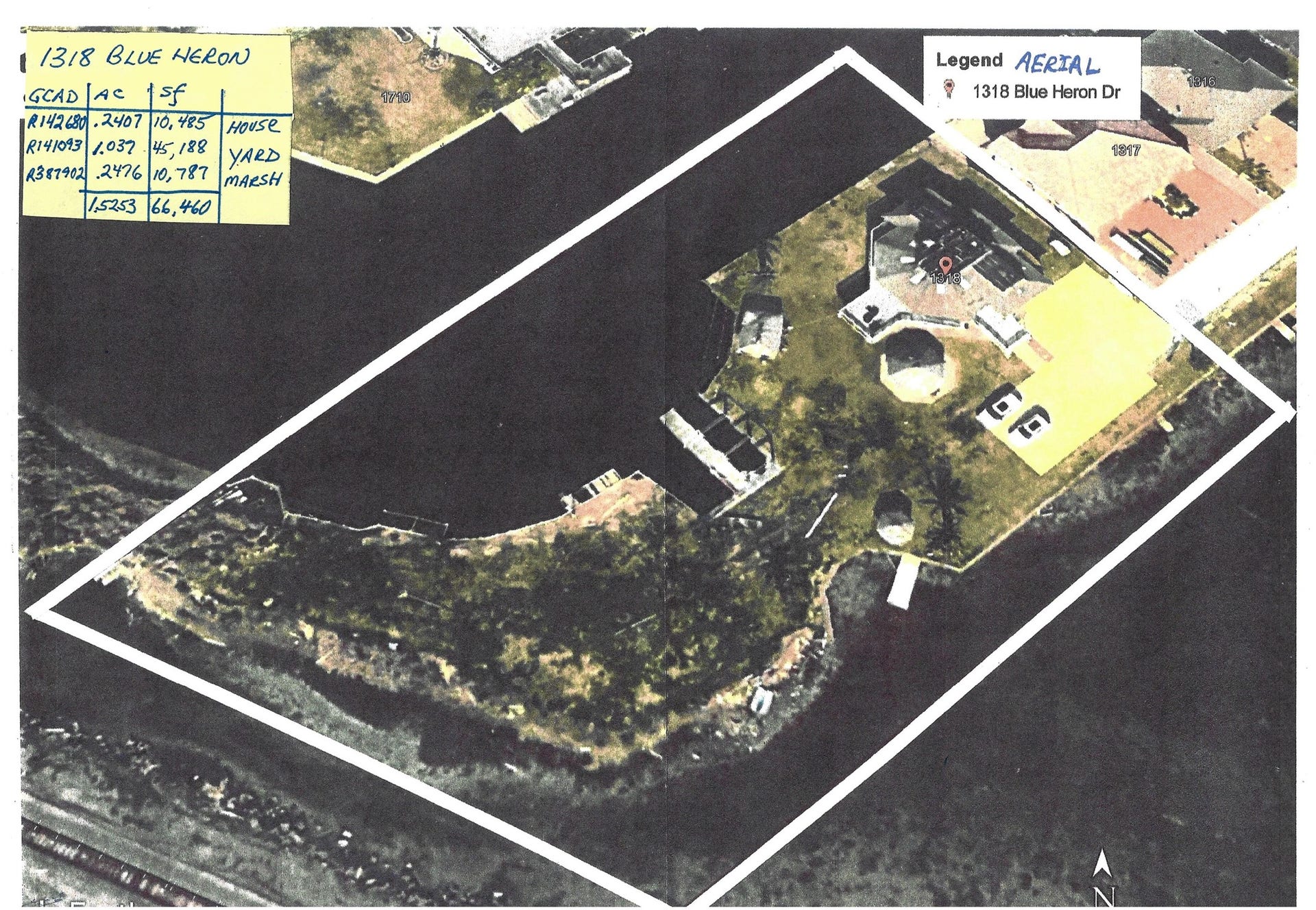 1318 Blue Heron Street, Bayou Vista, TX 77563 Aerial of 1318 Blue Heron