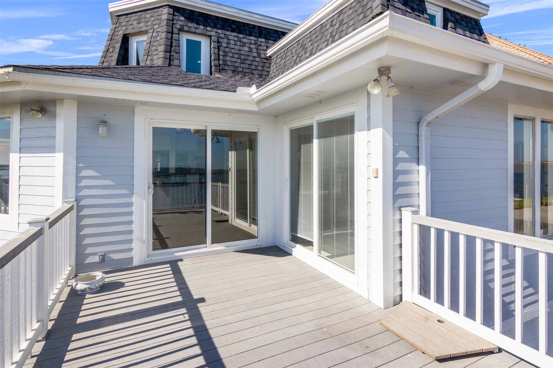1318 Blue Heron Street, Bayou Vista, TX 77563 French doors and deck.