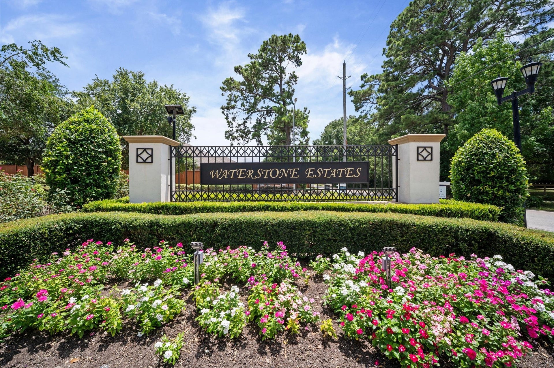 24611 Waterstone Estates Circle S, Tomball, TX 77375 The gated entrance to Waterstone Estates