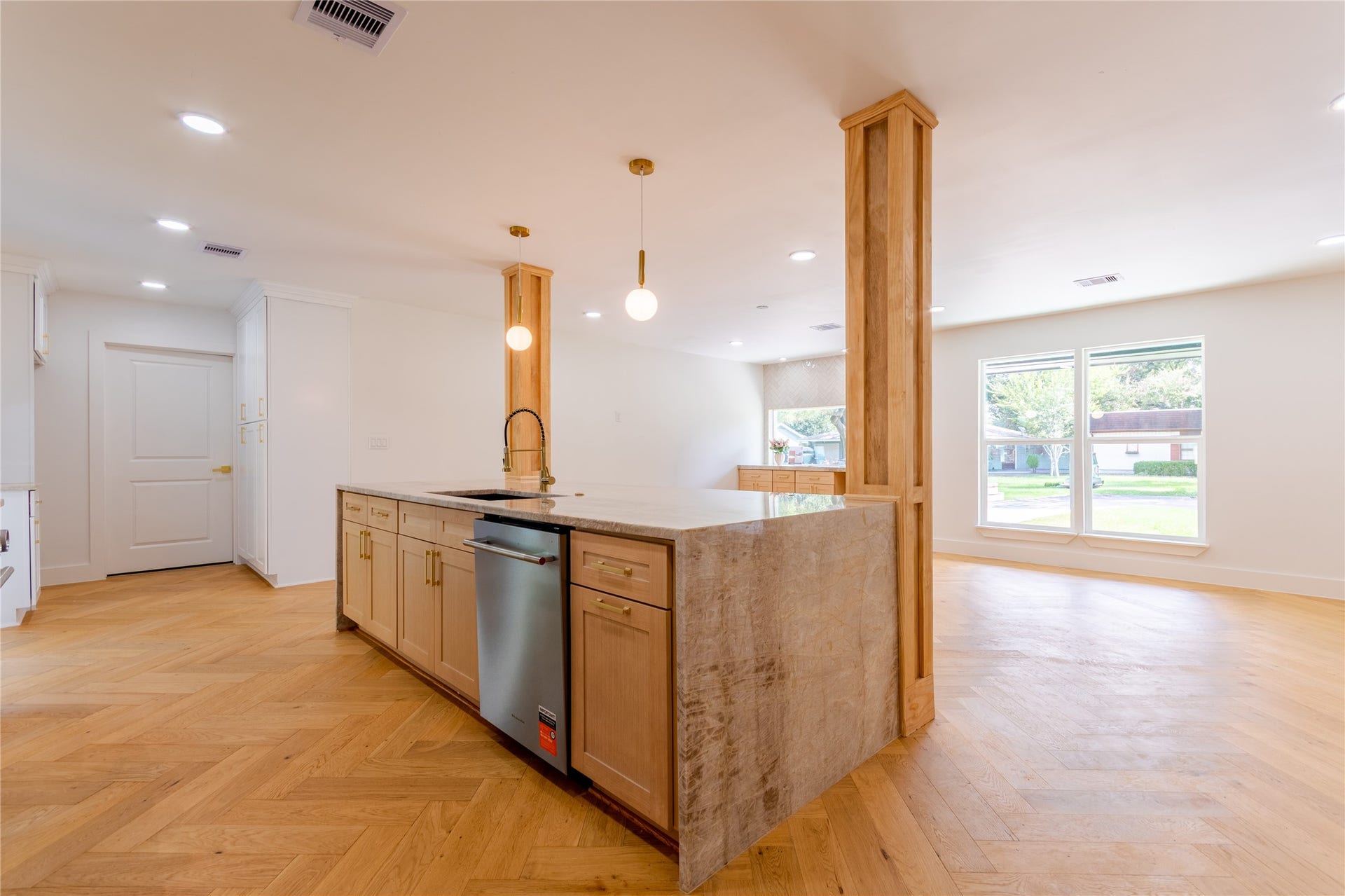 1903 Sedgie Drive, Houston, TX 77080 Real wood herringbone floors that make a statement.
