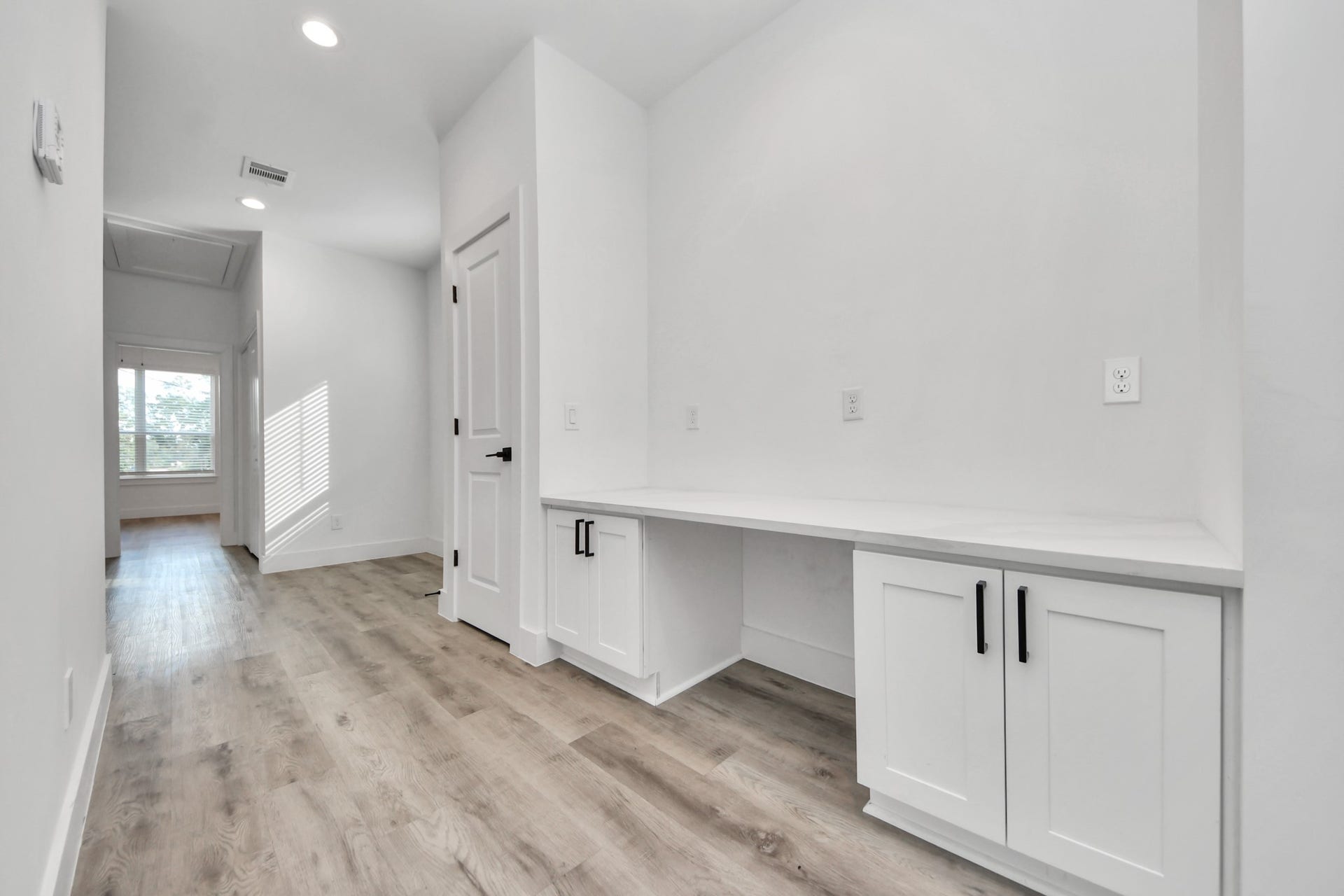 Built in desk with additional storage