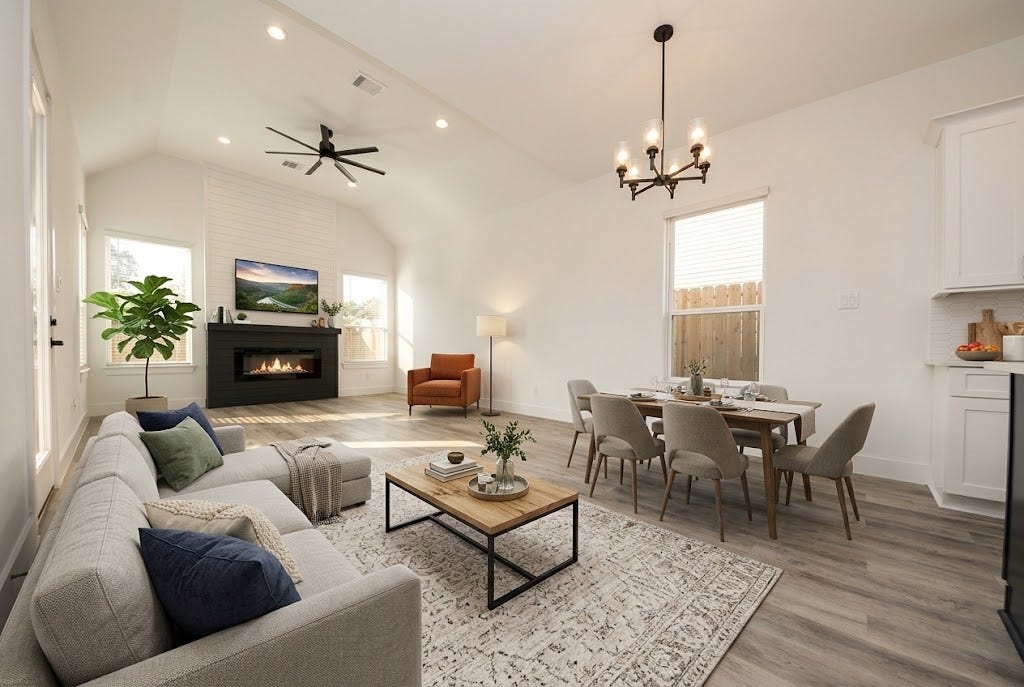 Virtually staged images are for conceptual and illustrative purposes only to help buyers visualize space and scale. Actual interior condition is unfurnished.
