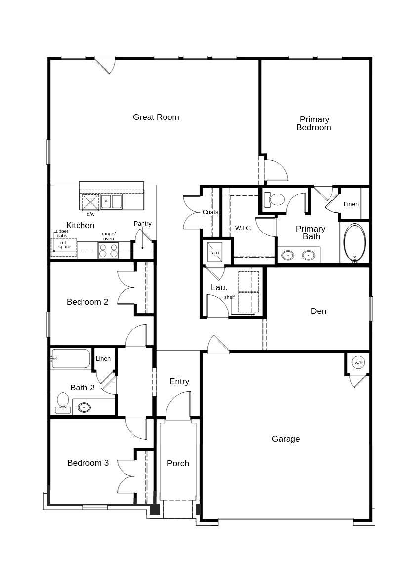 This floor plan features 3 bedrooms, 2 full baths, and over 1,600 square feet of living space.