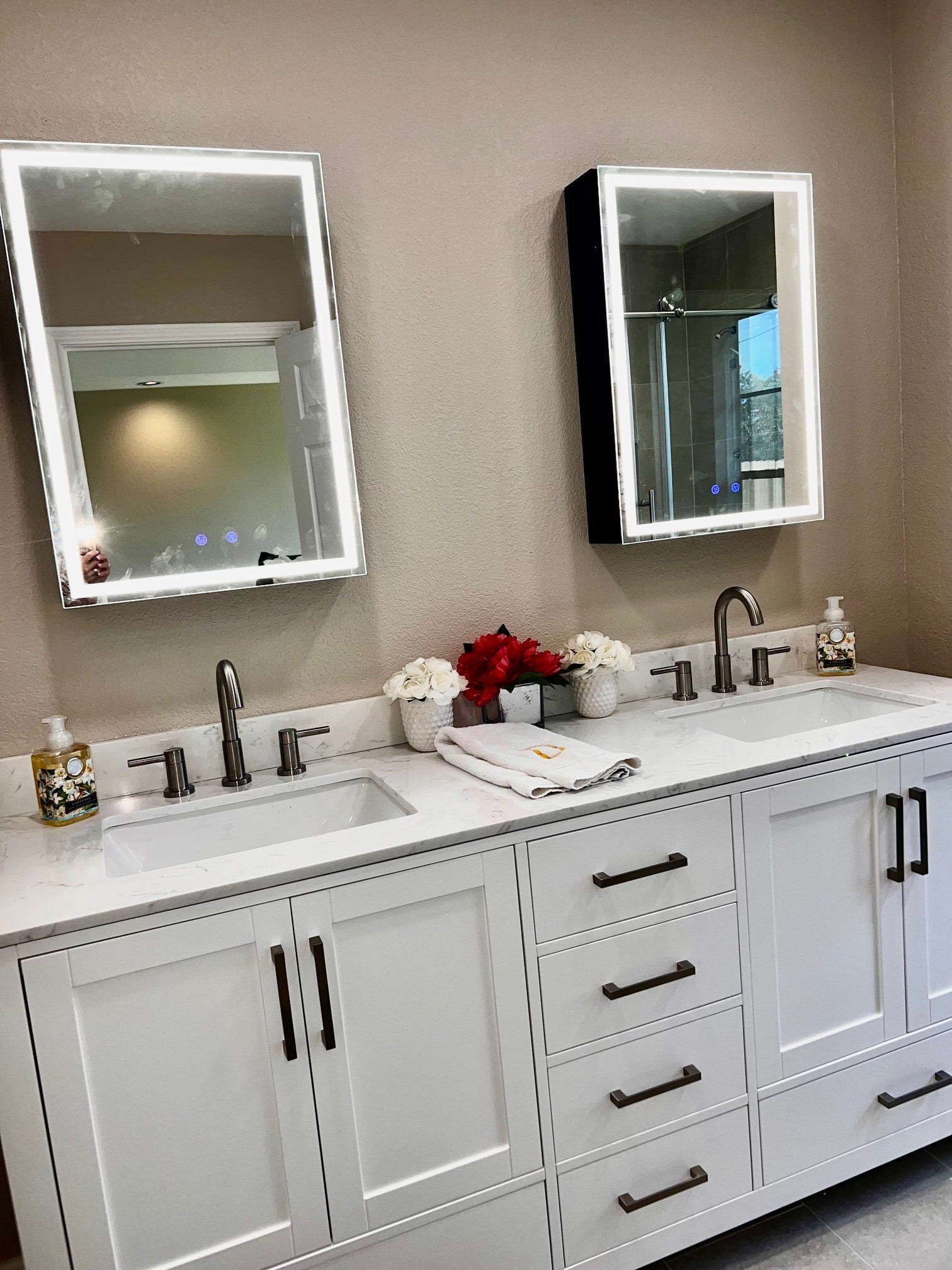 Dual vanity with ample storage