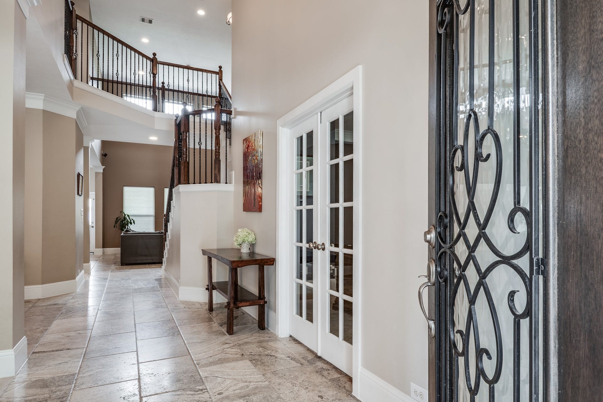 14111 Aspen Haze Lane, Humble, TX 77396 Entry with soaring ceilings. Study on the right