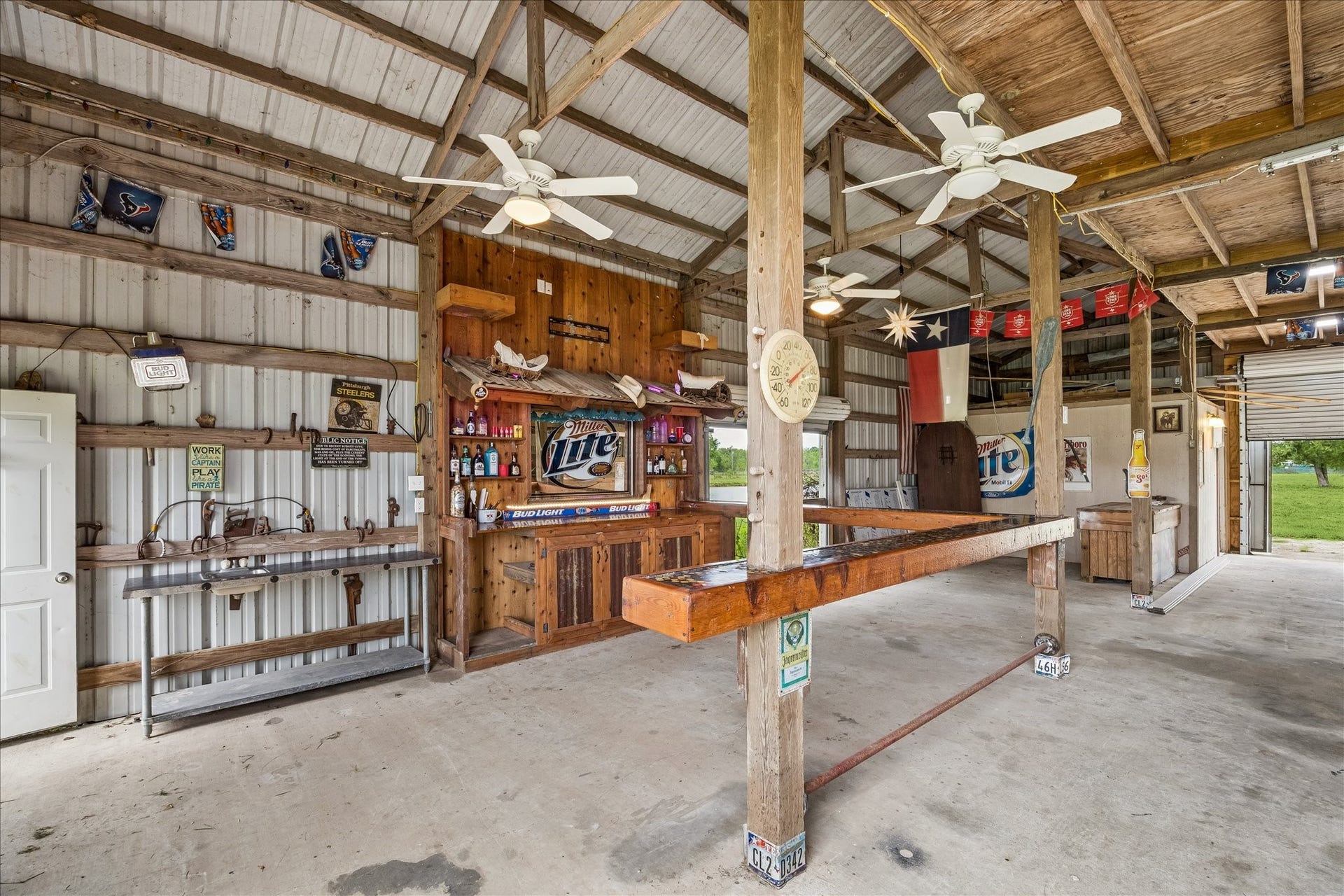 9102 N Humble Camp Road, Dickinson, TX 77539 "Sam's" Bar inside the barn.