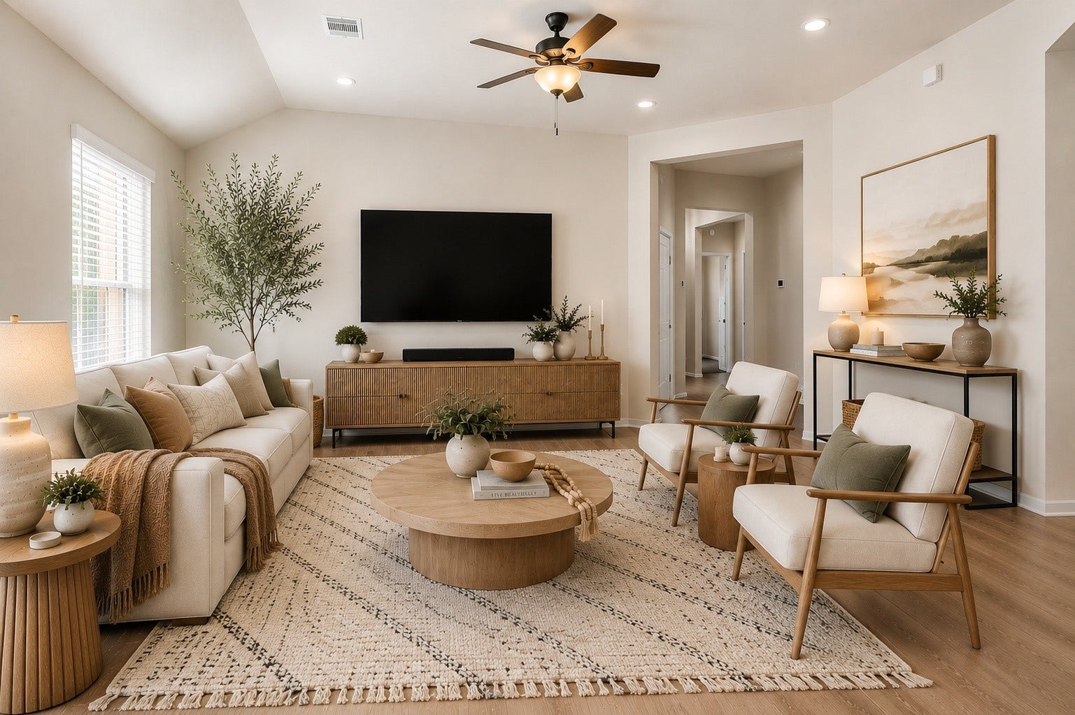 11935 Radura Road, Humble, TX 77346 Living room virtually staged.