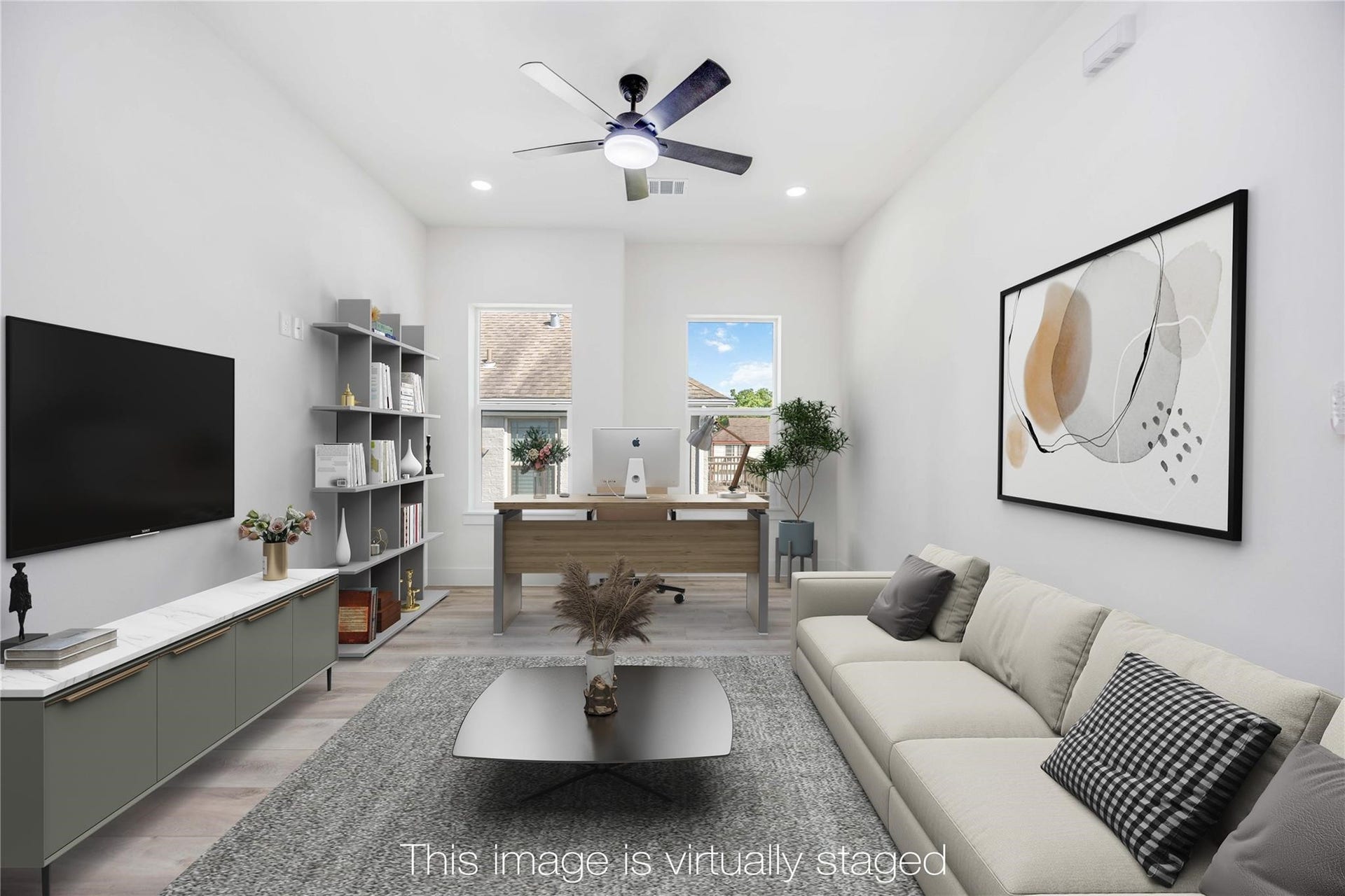 2911 Wichita Street, Houston, TX 77004 Designed for the way you live today, this versatile second-floor room offers the perfect setting for a sophisticated home office, creative studio, private workspace, or an additional bedroom to accommodate family or guests.