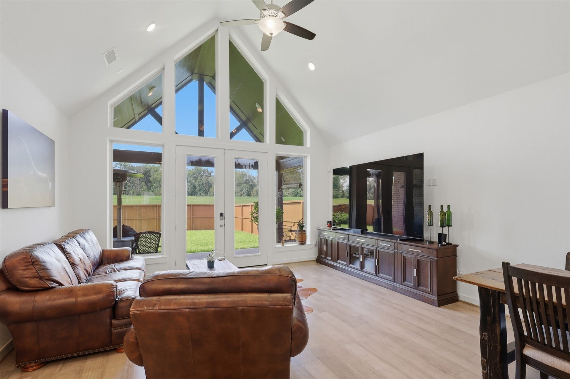 Main level living with vaulted ceiling.