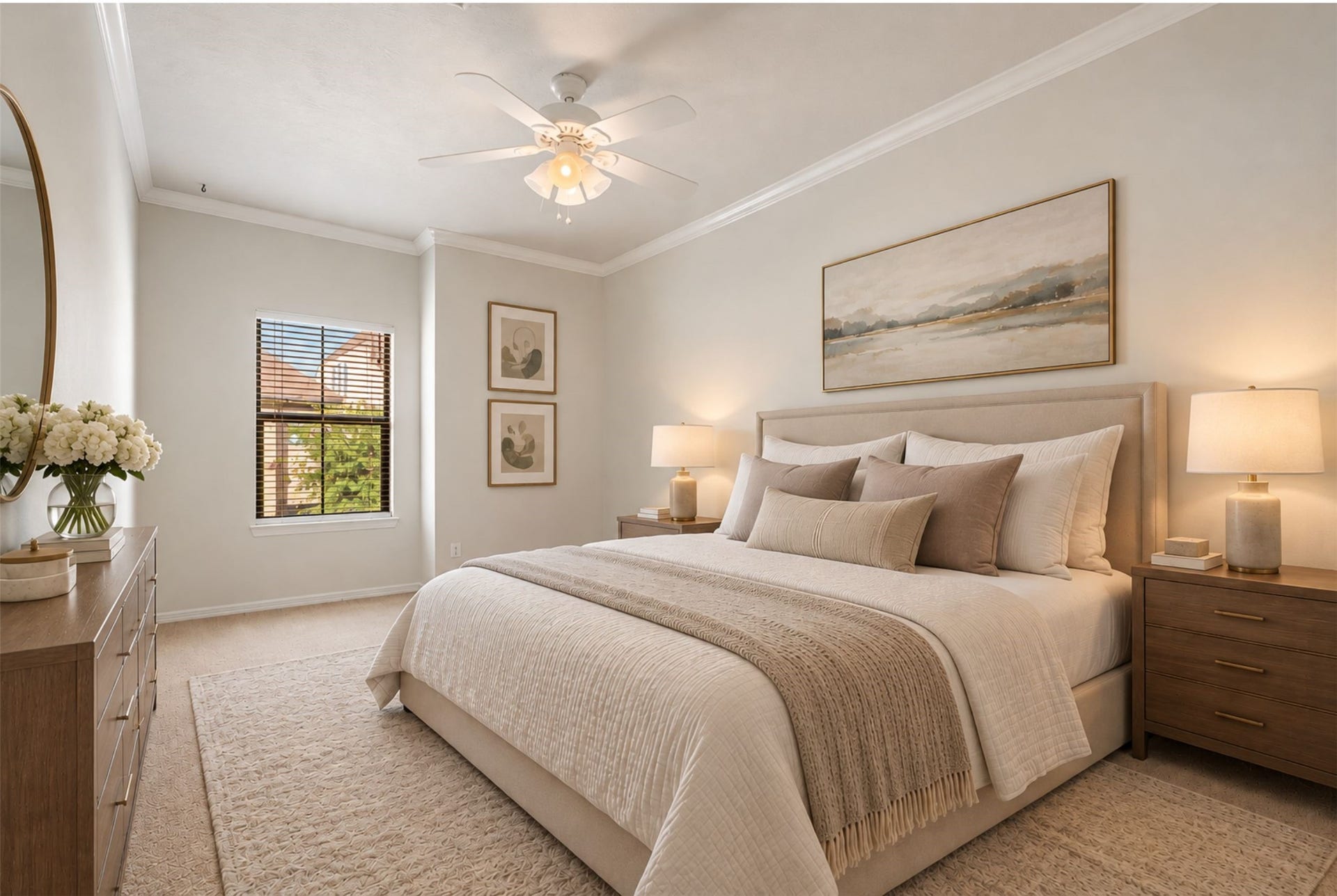 2919 Royal Oaks Crest, Houston, TX 77082 First guest bedroom, on the second floor - Experience serene elegance in this guest bedroom, featuring abundant natural light that create a tranquil retreat. (Virtual Staging)