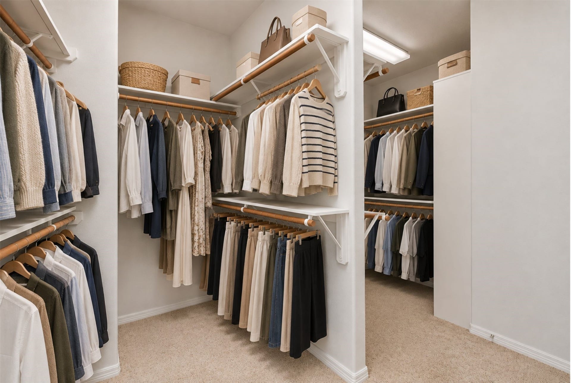 2919 Royal Oaks Crest, Houston, TX 77082 Experience the luxury of a spacious, walk-in primary closet, offering organized elegance and ample storage for your wardrobe. (Virtual Staging)