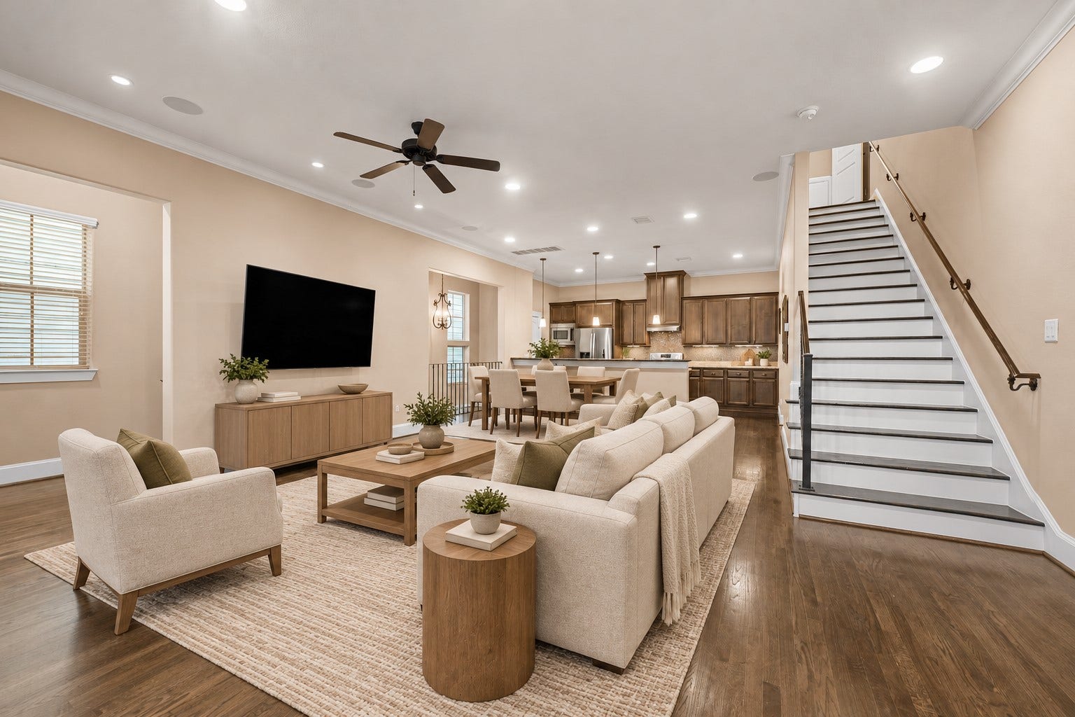 This is Open Concept living with tall ceilings and an abundance of natural light