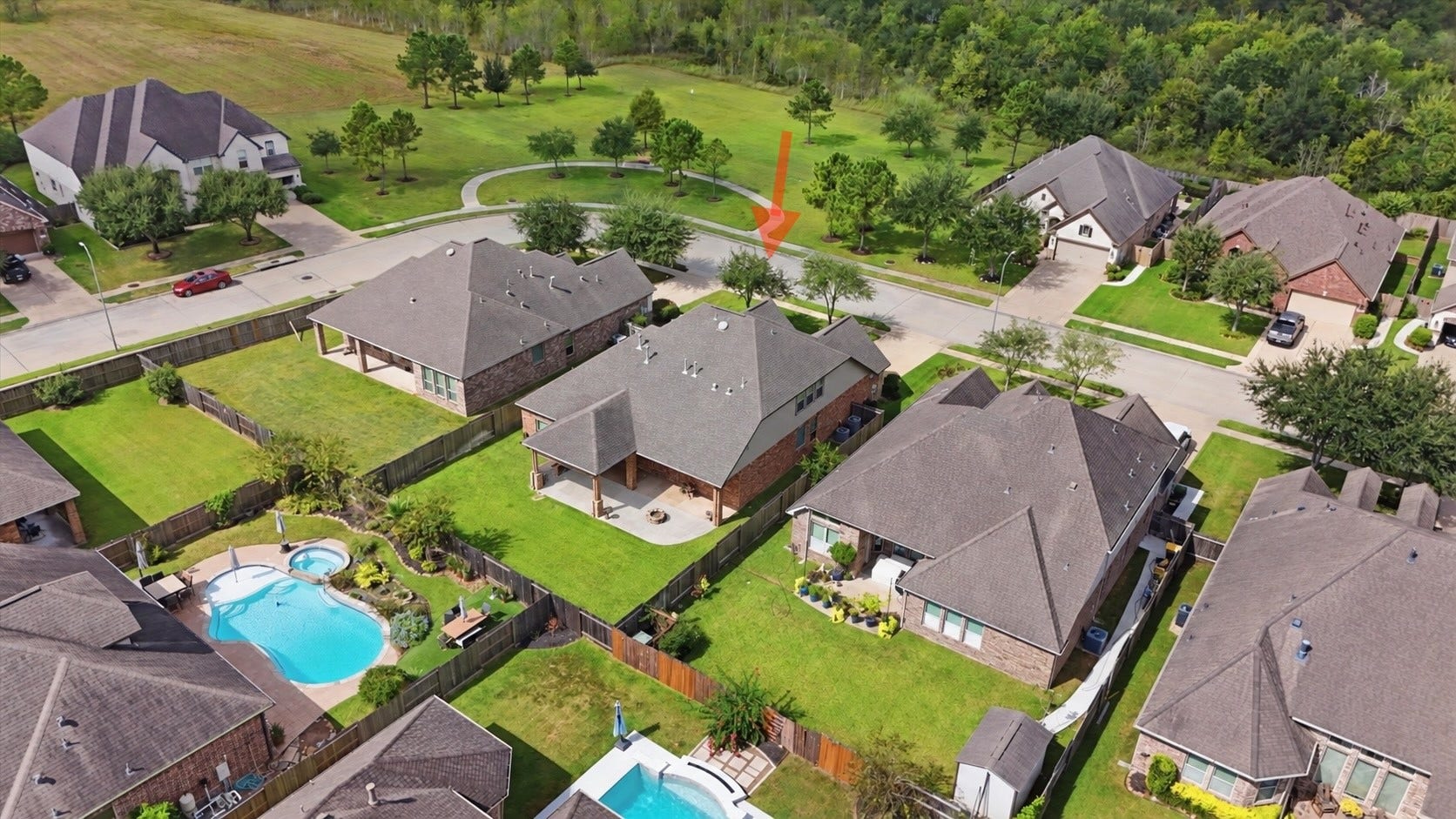 See how the extended patio and spacious lawn come together, offering room for both entertaining and everyday outdoor enjoyment.