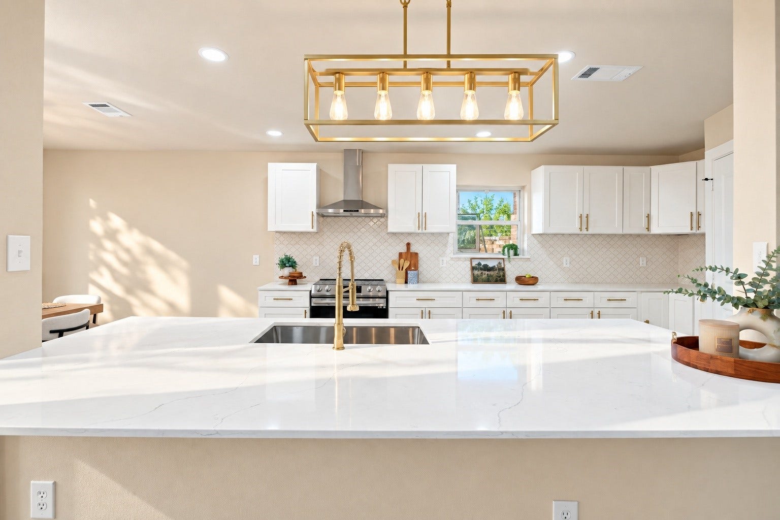 9631 Rannock Way, Spring, TX 77379 A view of the kitchen island with updated Quartz Countertops!