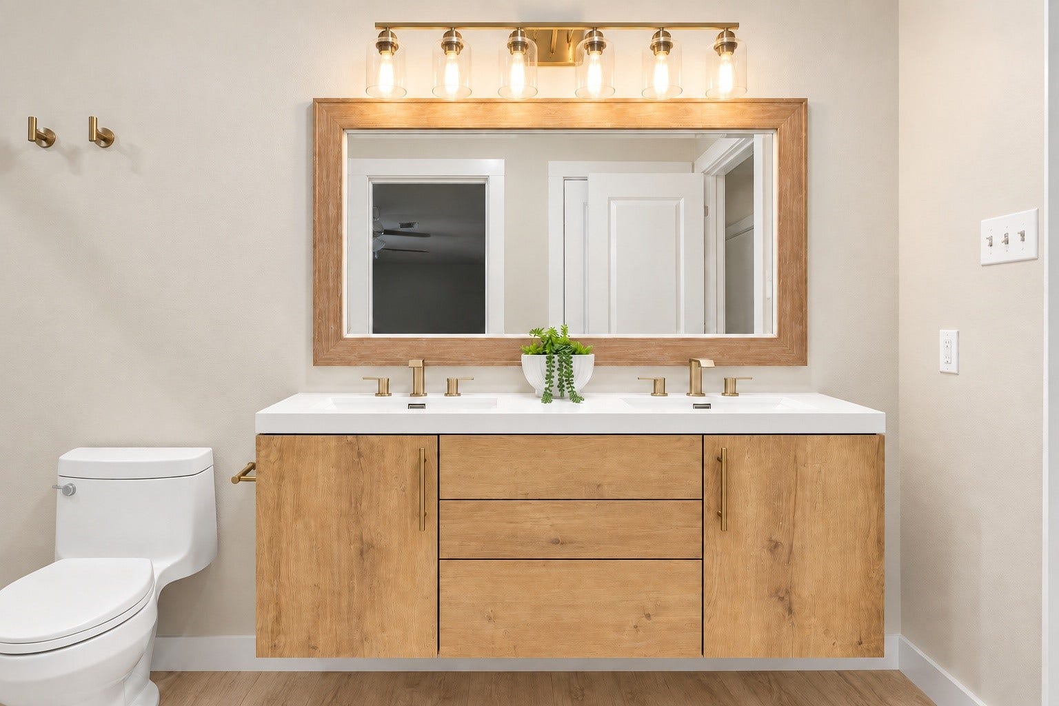 9631 Rannock Way, Spring, TX 77379 The floating vanity in the primary bathroom with dual sinks!