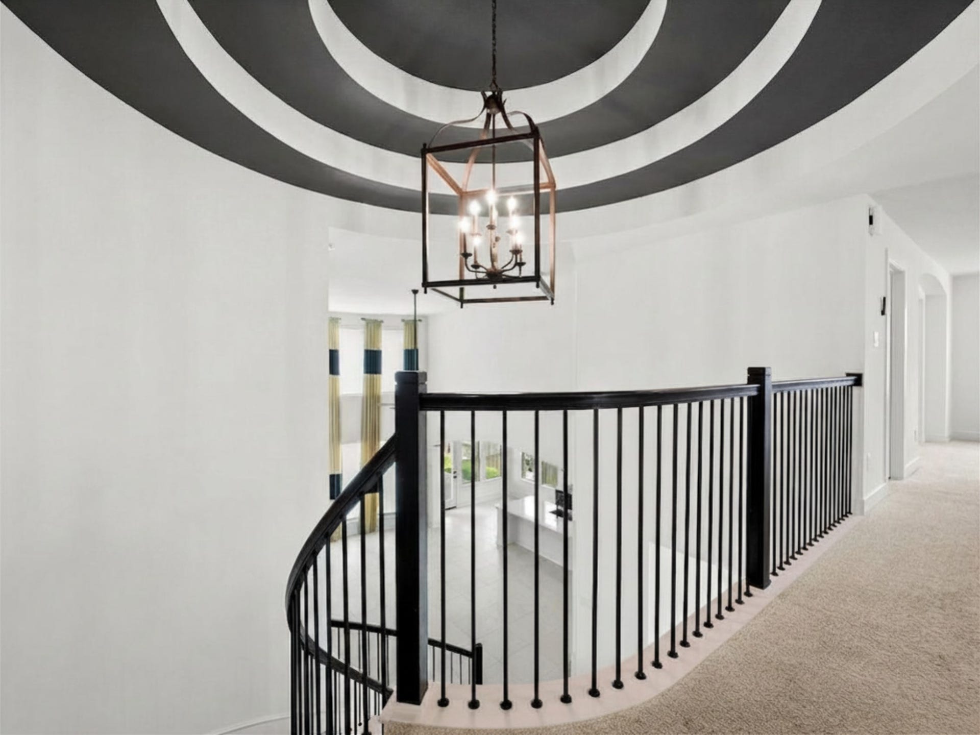1911 Golden Leaf Drive, Missouri City, TX 77459 Upstairs landing overlooking the dramatic rotunda staircase below.