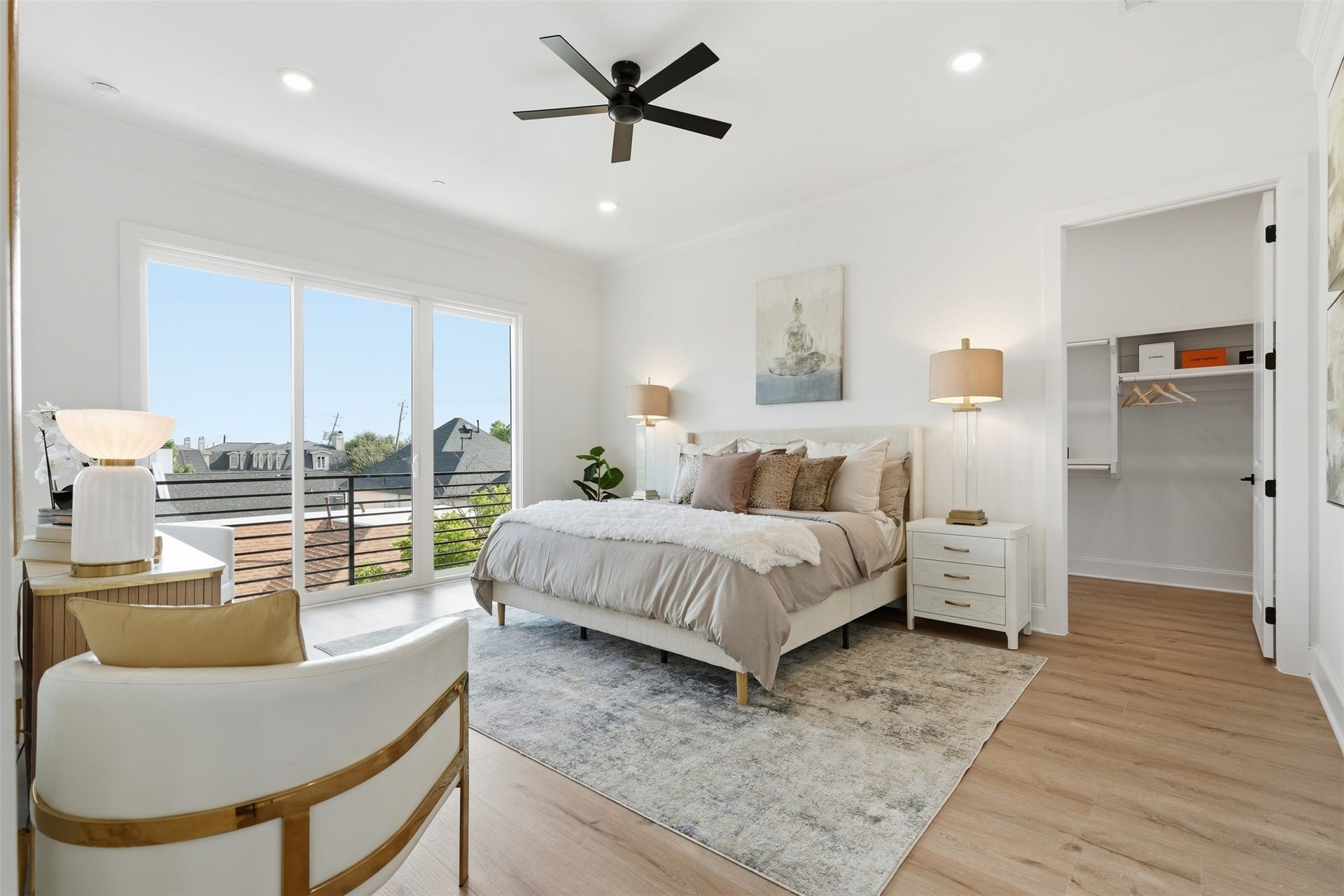 2111 Nantucket Drive, #C, Houston, TX 77057 A serene primary suite is filled with natural light and offers generous proportions, a large walk-in closet, and a private setting designed to feel like a true retreat.
