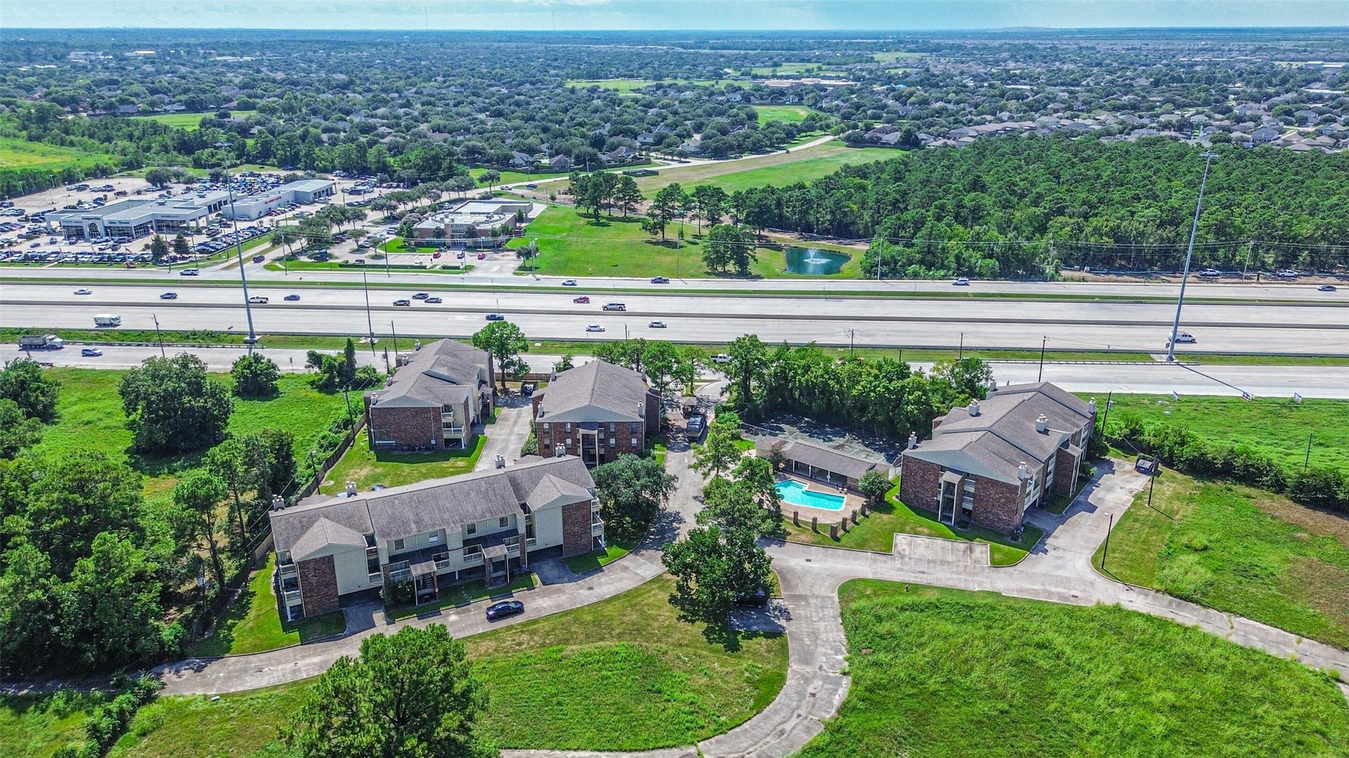 2501 Gulf Freeway, #243D, Dickinson, TX 77539 Aerial view of condo - Great location directly off highway 45
