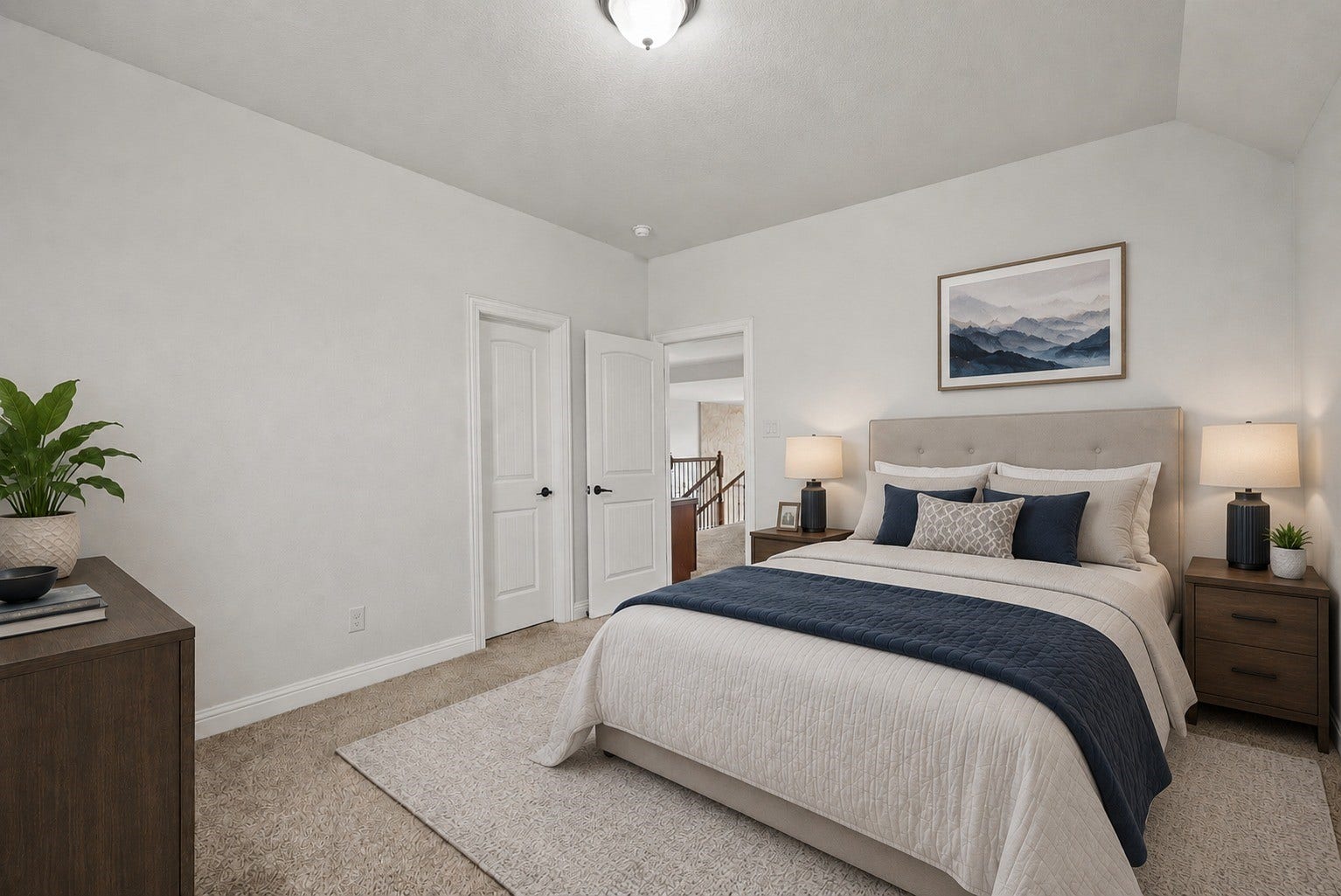 26111 Tintagel Lane, Kingwood, TX 77339 Virtually Stagged - Comfortable secondary bedroom includes access to the Jack-and-Jill style bath and easy access to the upstairs living space, a private, versatile spot for family or guests!