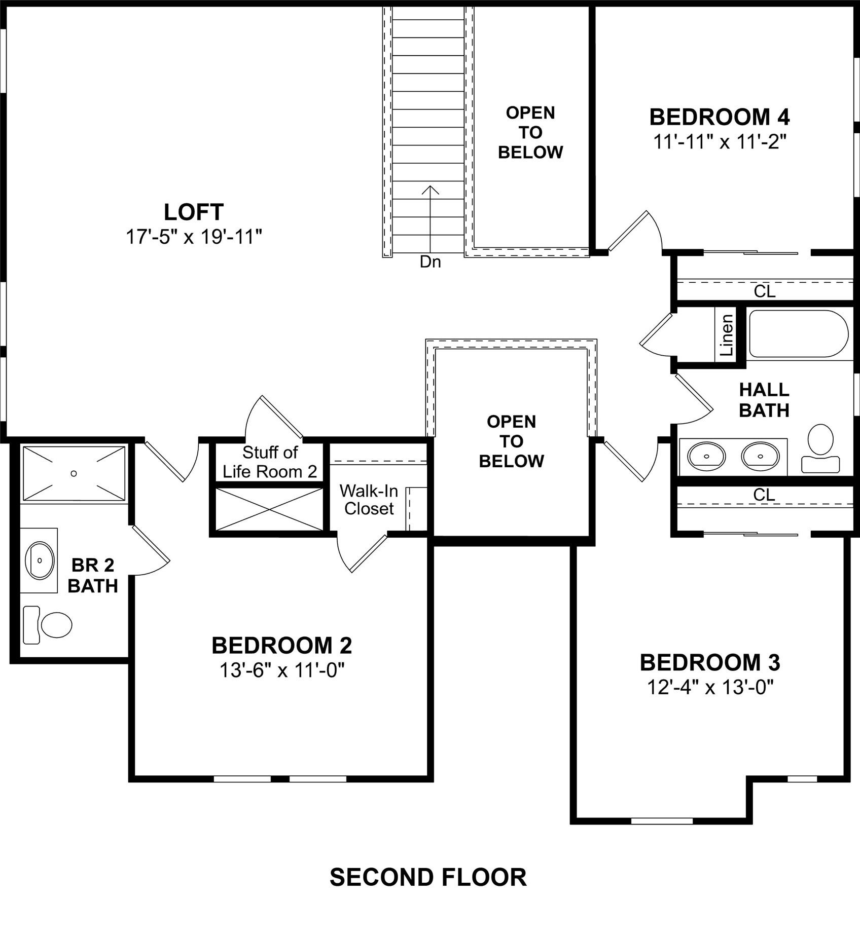 The Tuscaloosa floor plan by K. Hovnanian Homes. 2nd Floor shown. *Prices, plans, dimensions, features, specifications, materials, and availability of homes or communities are subject to change without notice or obligation.