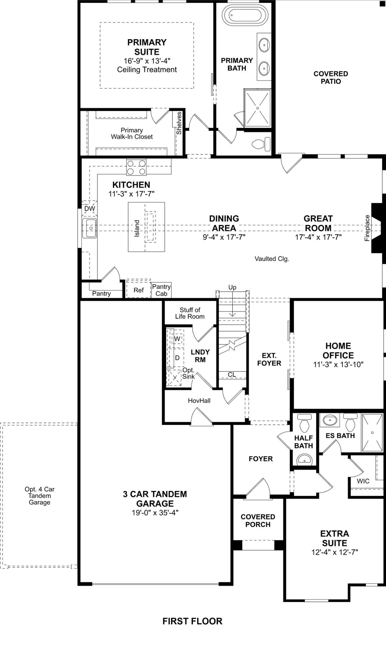 The Tuscaloosa floor plan by K. Hovnanian Homes. 1st Floor shown. *Prices, plans, dimensions, features, specifications, materials, and availability of homes or communities are subject to change without notice or obligation.