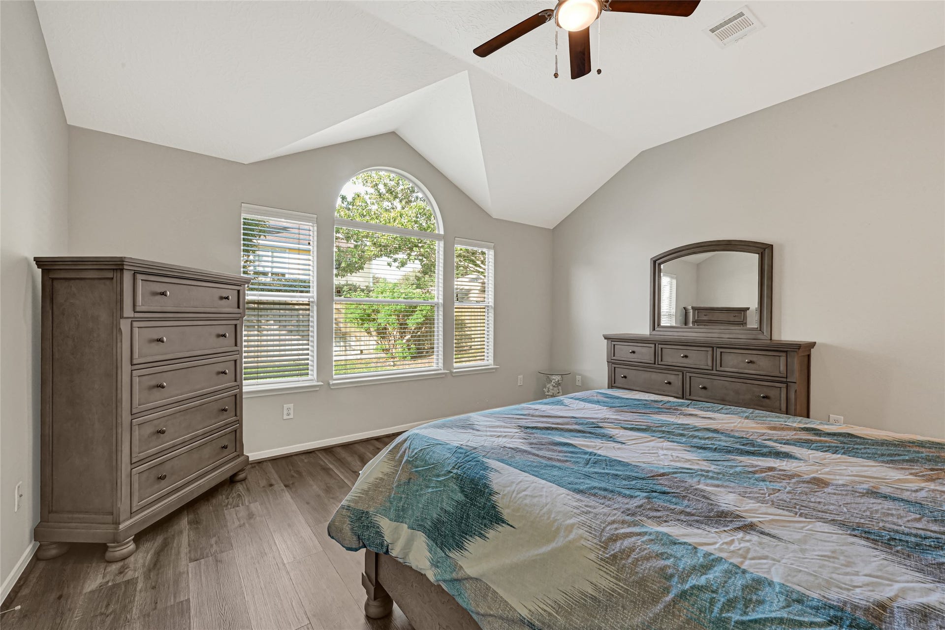 804 Cherry Blossom Drive, League City, TX 77573 primary bedroom overlooking the backyard is very private