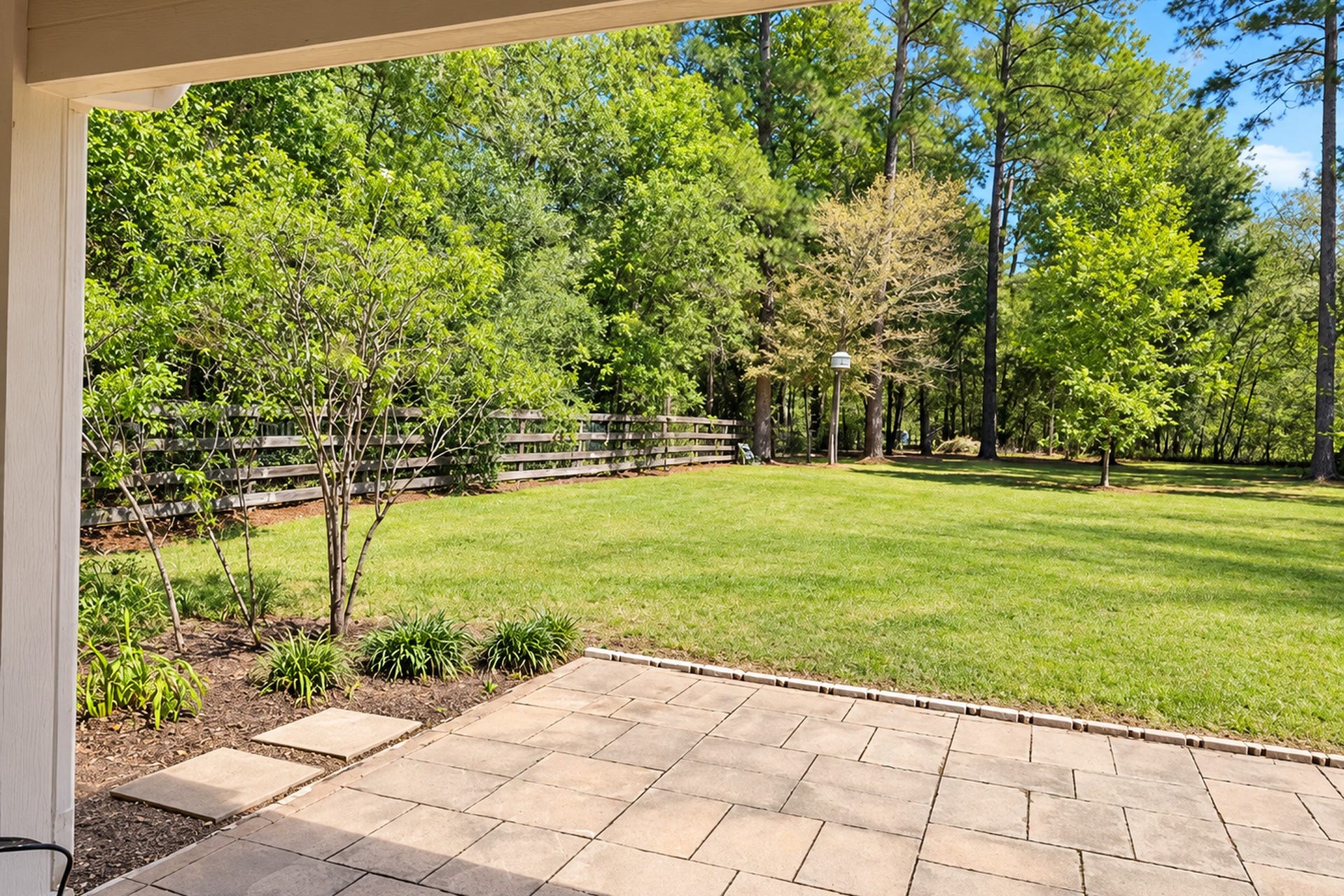 346 Skylark Street, Magnolia, TX 77355 Enjoy the privacy of this beautiful backyard, with room to dream big! Whether it's a future swimming pool, outdoor kitchen, or both, this property offers exciting possibilities for creating your own outdoor retreat.