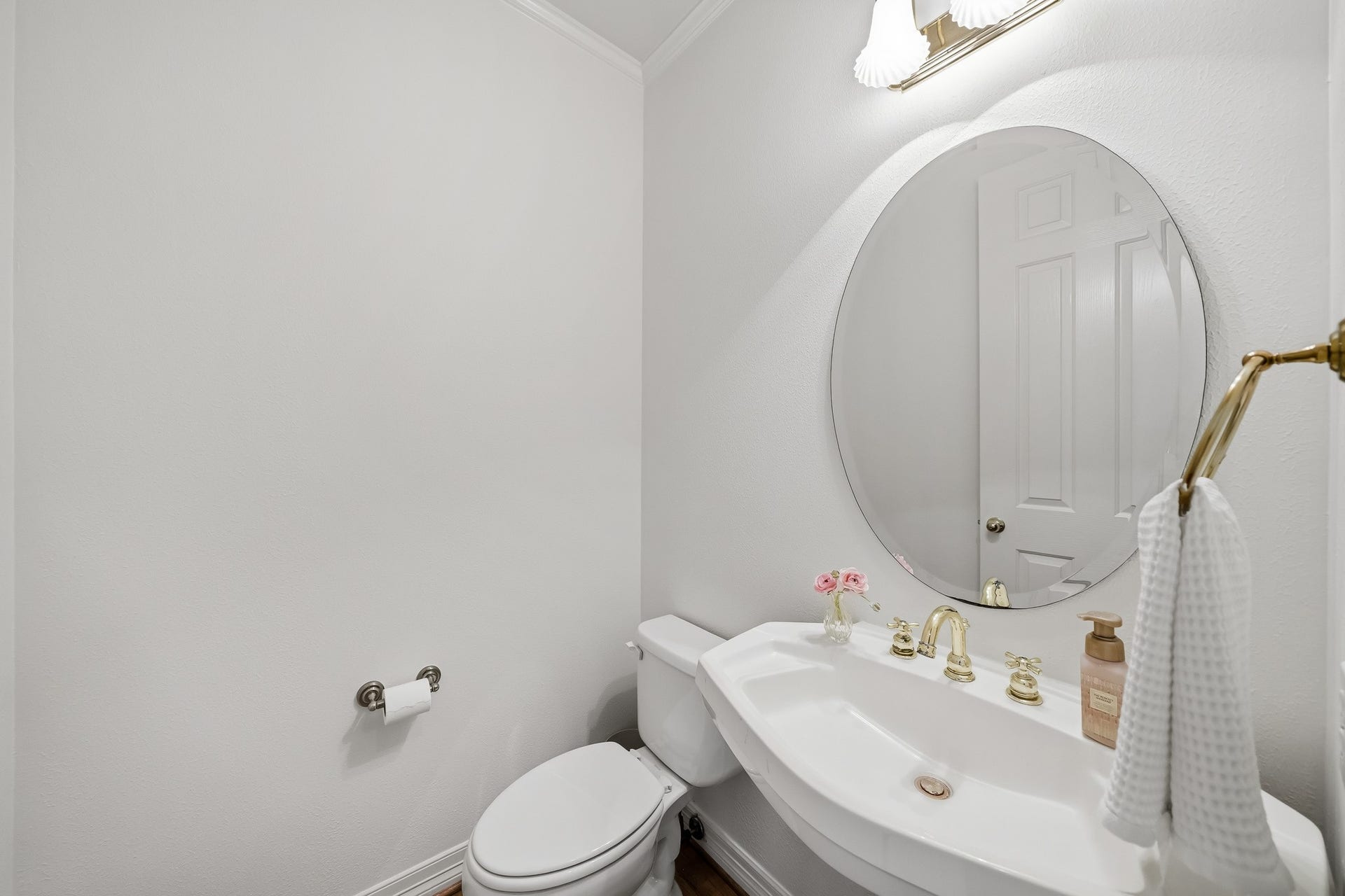 The downstairs powder room, recently painted.