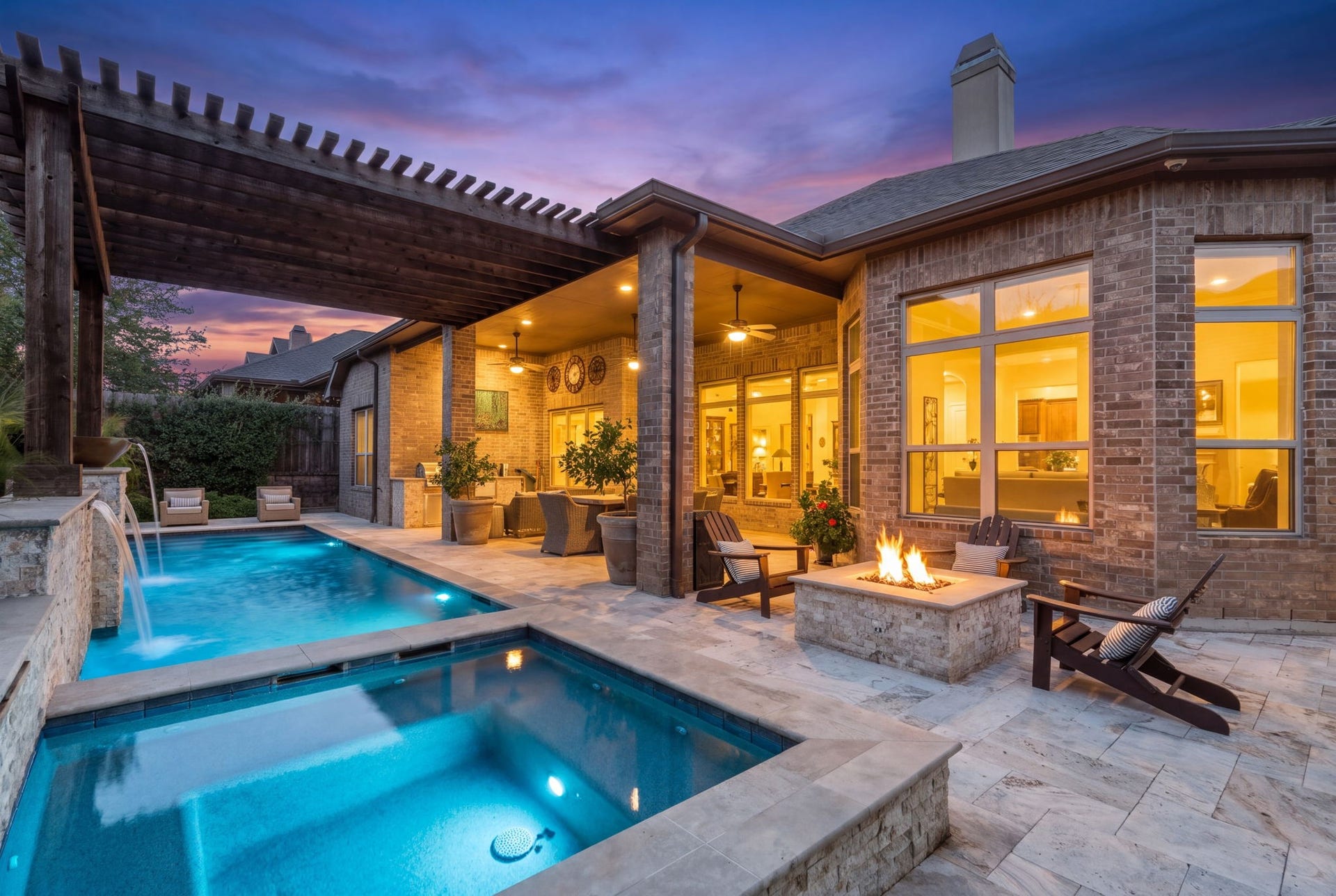 126 Summer Holly Drive, Conroe, TX 77384 Beautifully illuminated outdoor living spaces create a welcoming setting for relaxing evenings and entertaining.