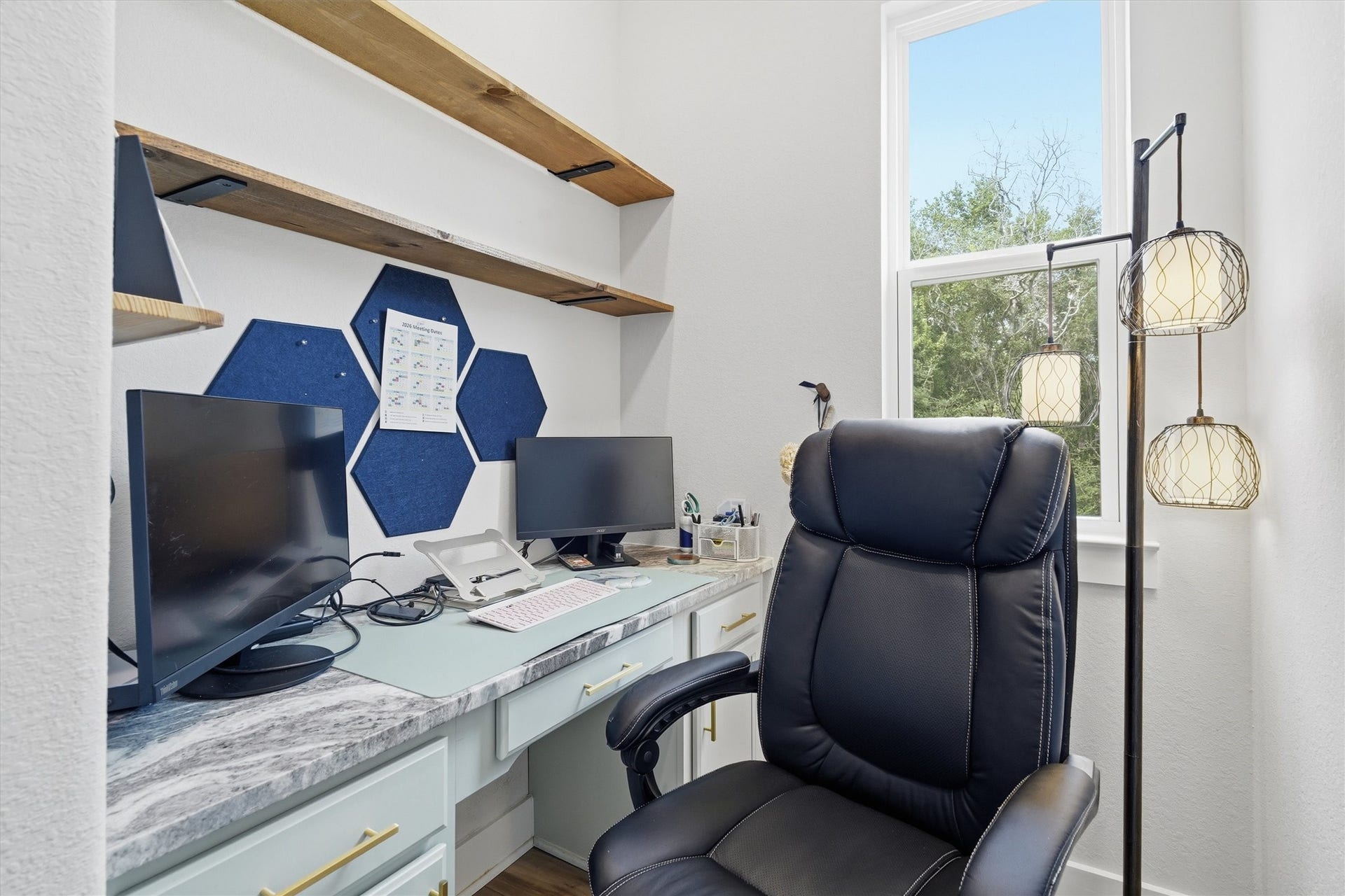 6115 San Leon Drive, Dickinson, TX 77539 Office area with built ins, window overlooking side yard
