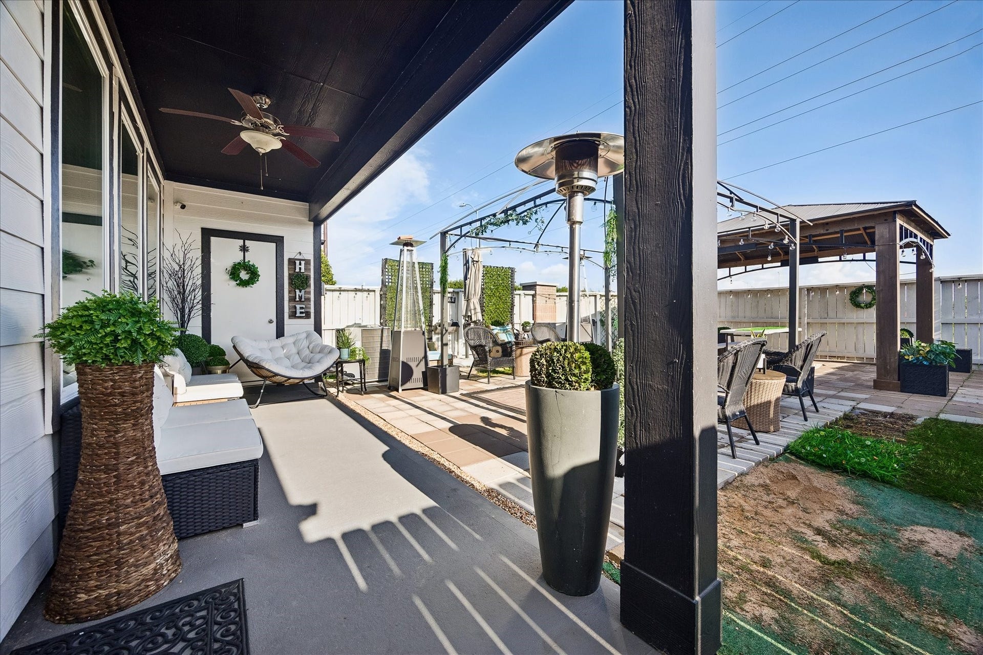 3034 Crown Gate Drive, Houston, TX 77047 Covered backyard patio creates a great outdoor space for relaxing, dining and entertaining.