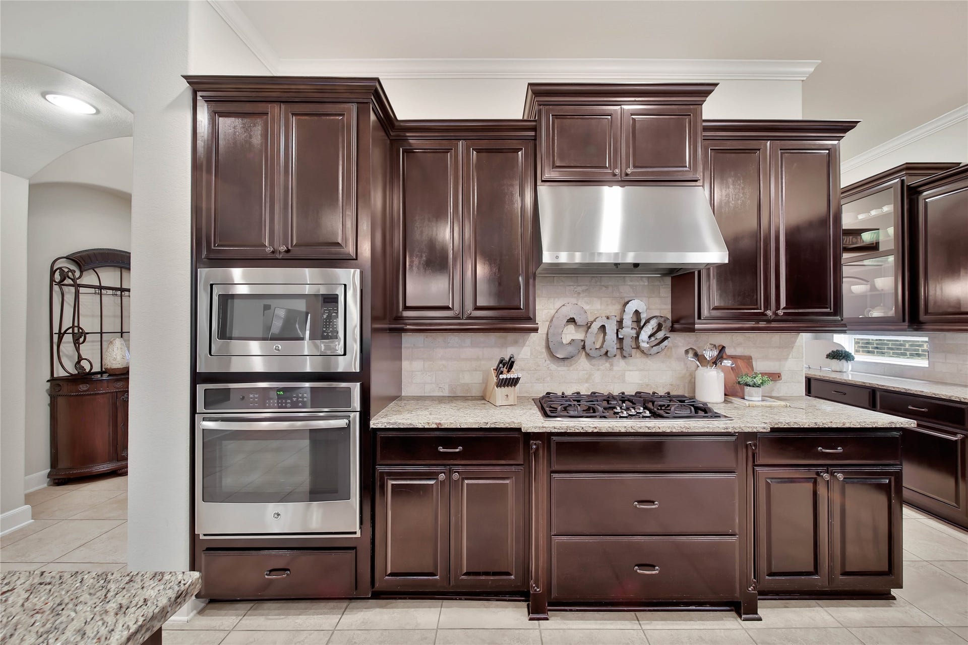 Style meets function in this streamlined ktichen.The cabinetry features soft-close drawers, adding a touch of quality and convenience to this beautifully designed space.