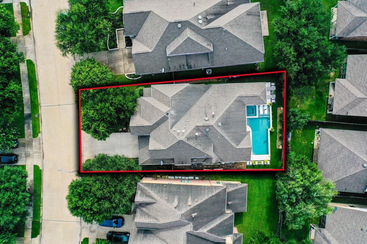 Aerial view really shows off this premium lot!