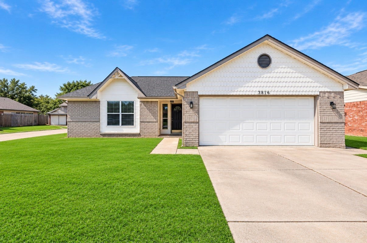 3816 Youpon Drive, La Porte, TX 77571 Charming single-story home with a welcoming curbside view, featuring a spacious two-car garage and a beautifully manicured lawn in a serene neighborhood.