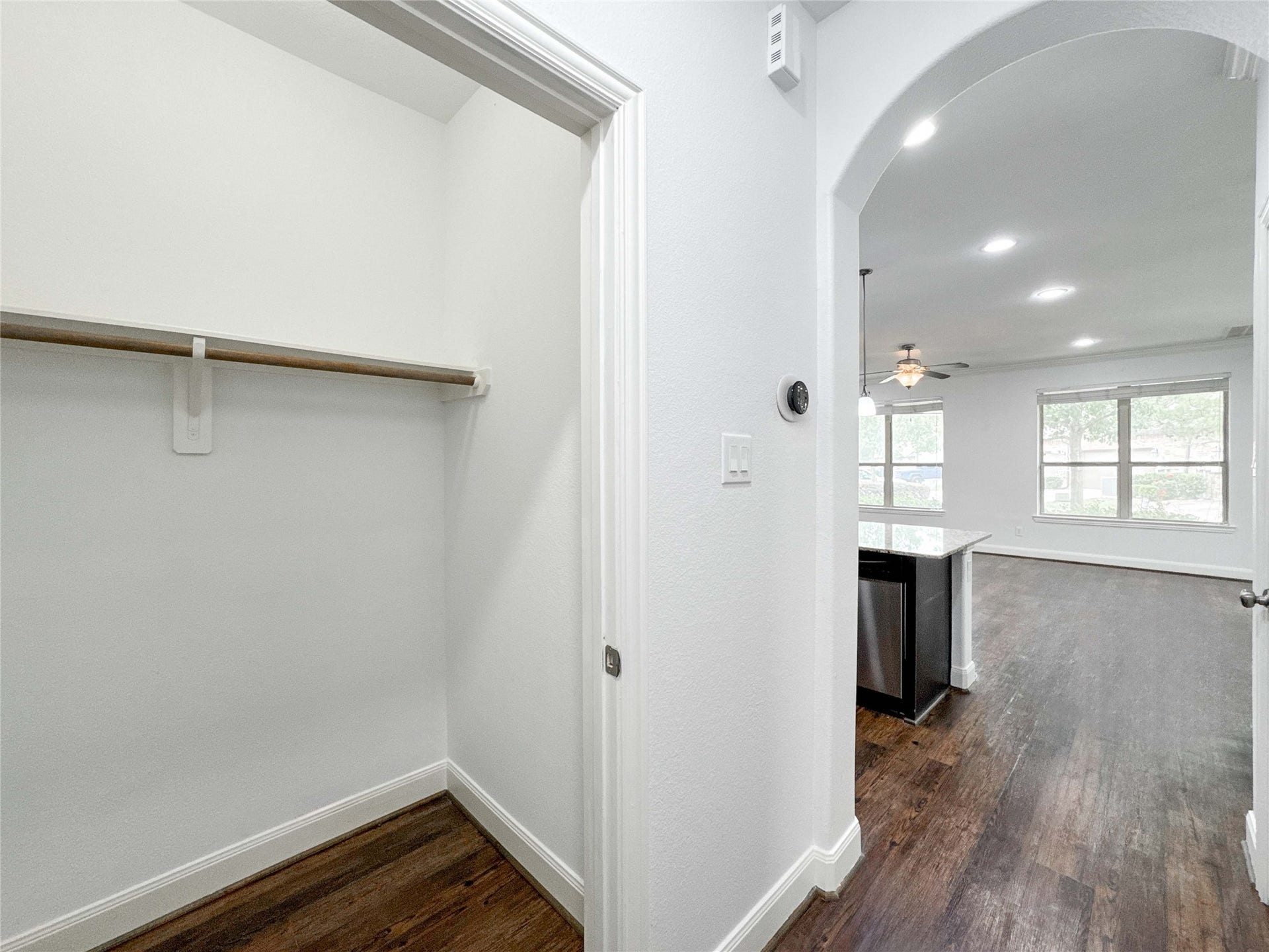 Elevator shaft accessible on all three floorsready for future installation or easily used as a spacious, built-in storage area.