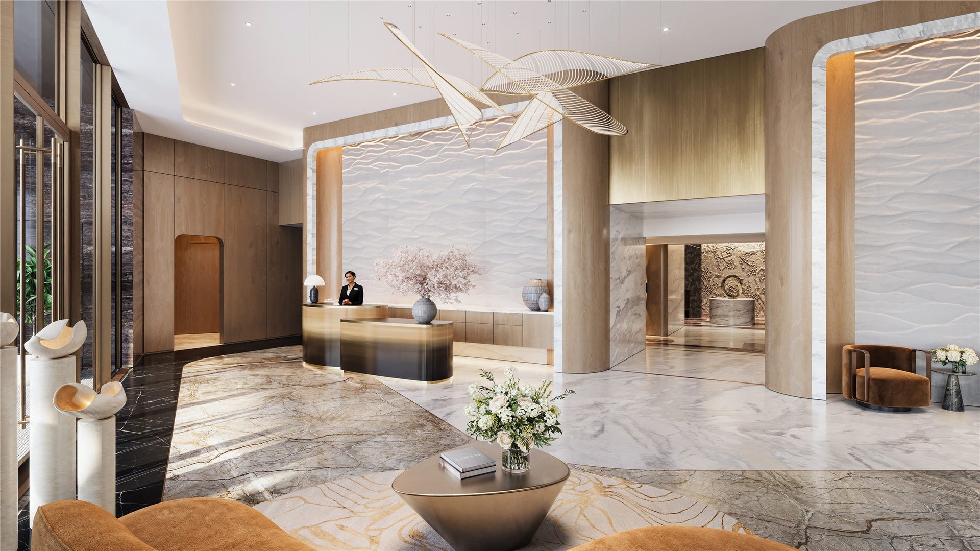 102 Asbury Street, #1303, Houston, TX 77007 Drive up to the stunning porte-cochre with 24-hour valet services for residents and their guests. Step into the lobby with concierge, reception and secure mail facility, with design inspired by the natural elements surrounding the property.