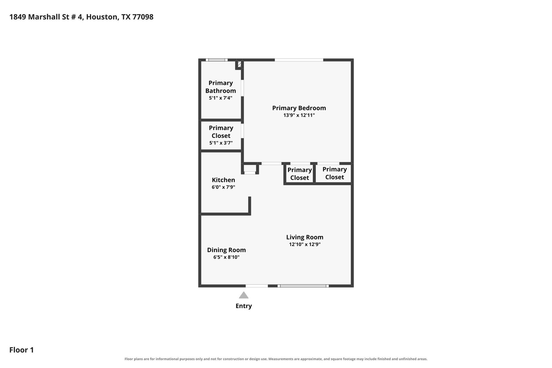 1849 Marshall Street, #9, Houston, TX 77098 Floor plan