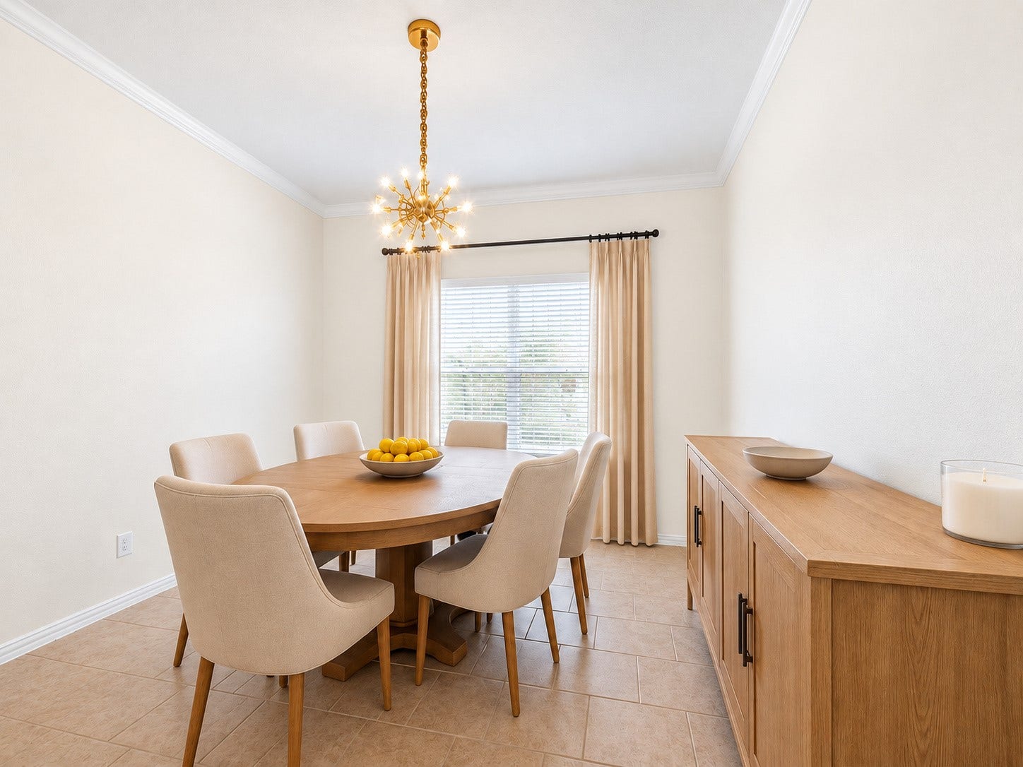 1902 Willow Ridge Lane, Fulshear, TX 77423 Furnished dining room view illustrates space for a dining table and coordinating storage furniture. (Virtually staged)