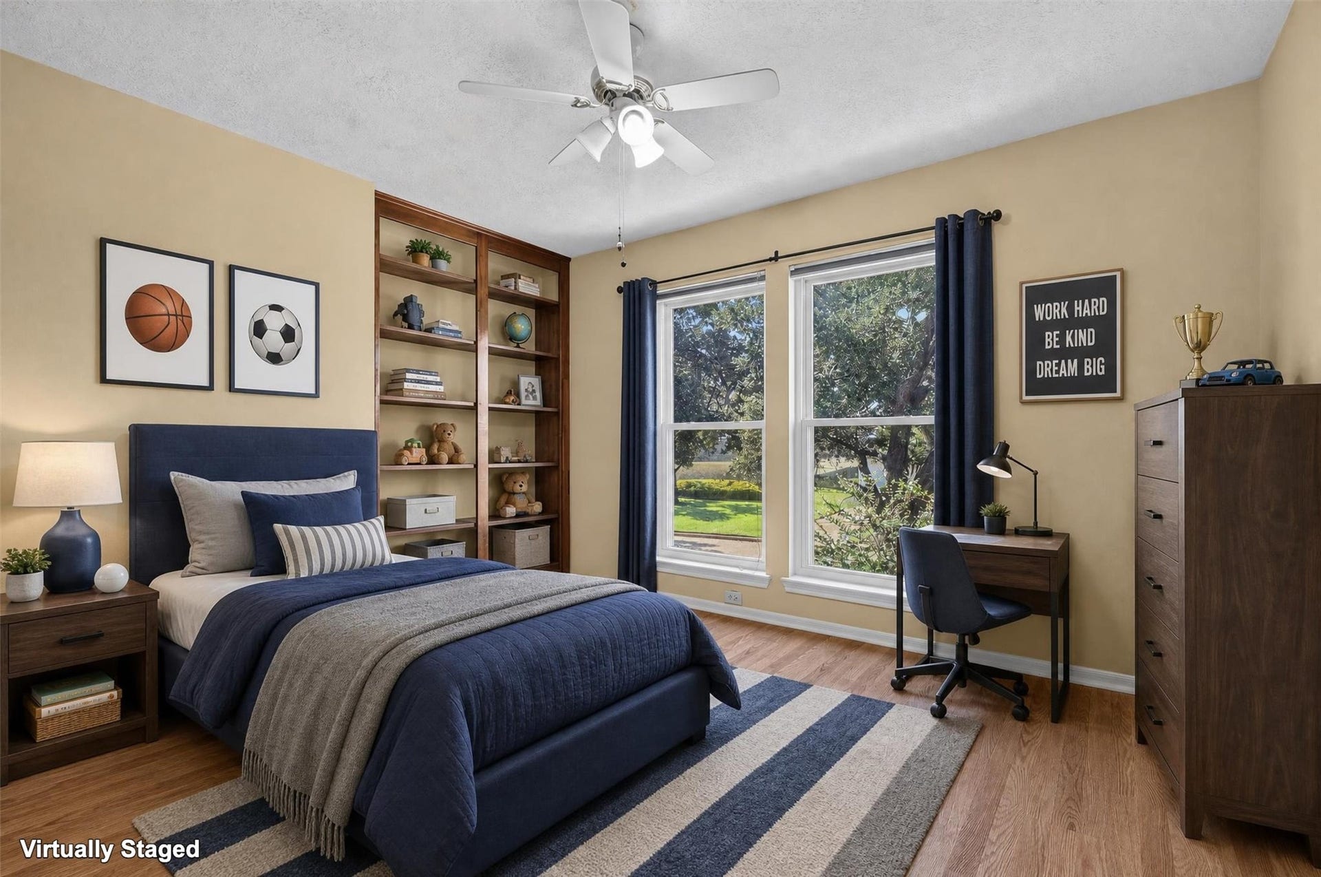 Third bedroom upstairs virtually staged